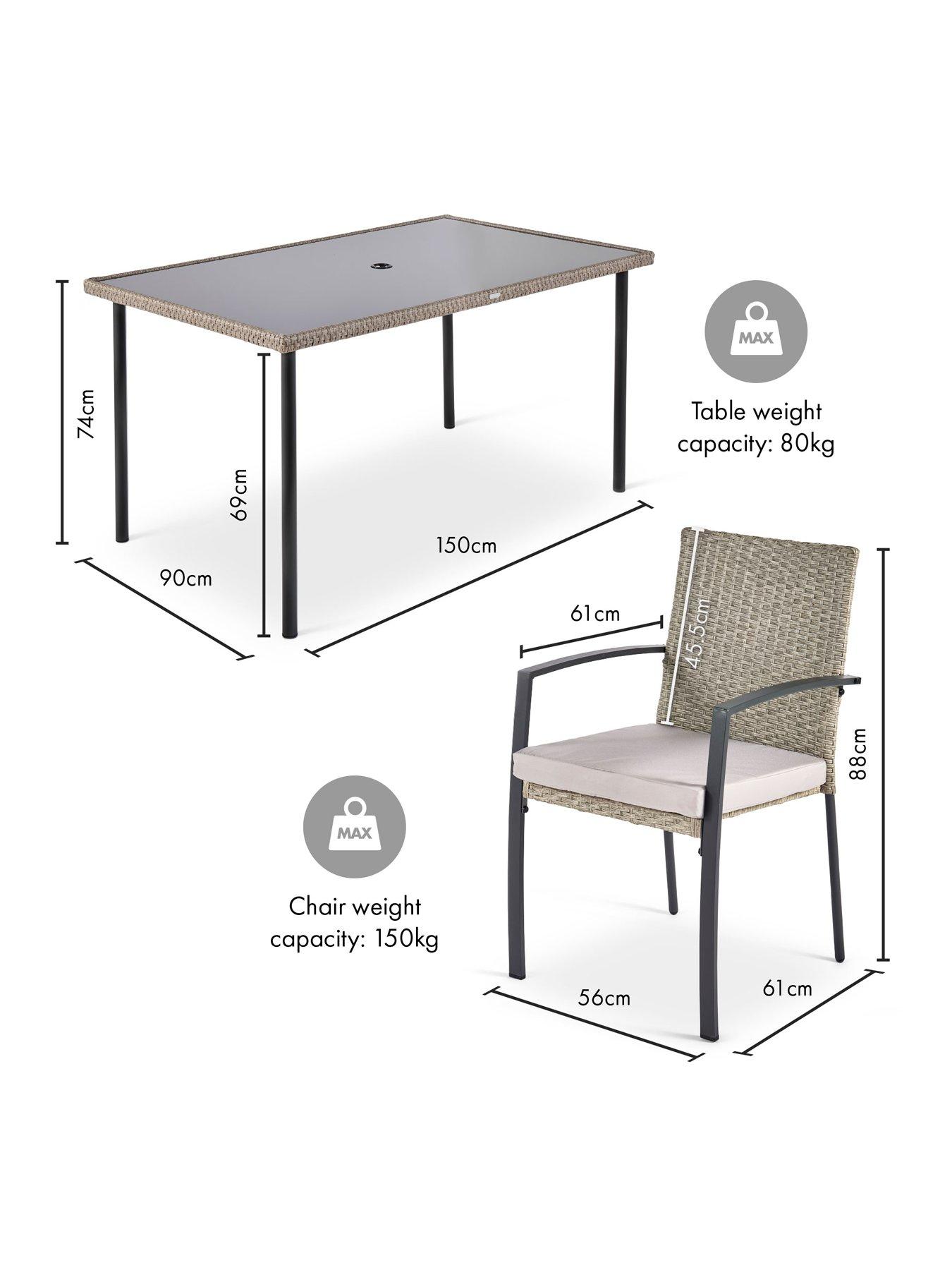 Image 7 of 7 of Vonhaus Alba 6 Seater Garden Dining Set
