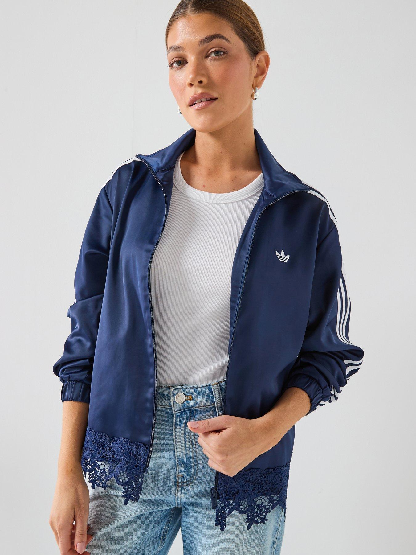 adidas Originals Womens Firebird Satin Lace Track Top - Blue