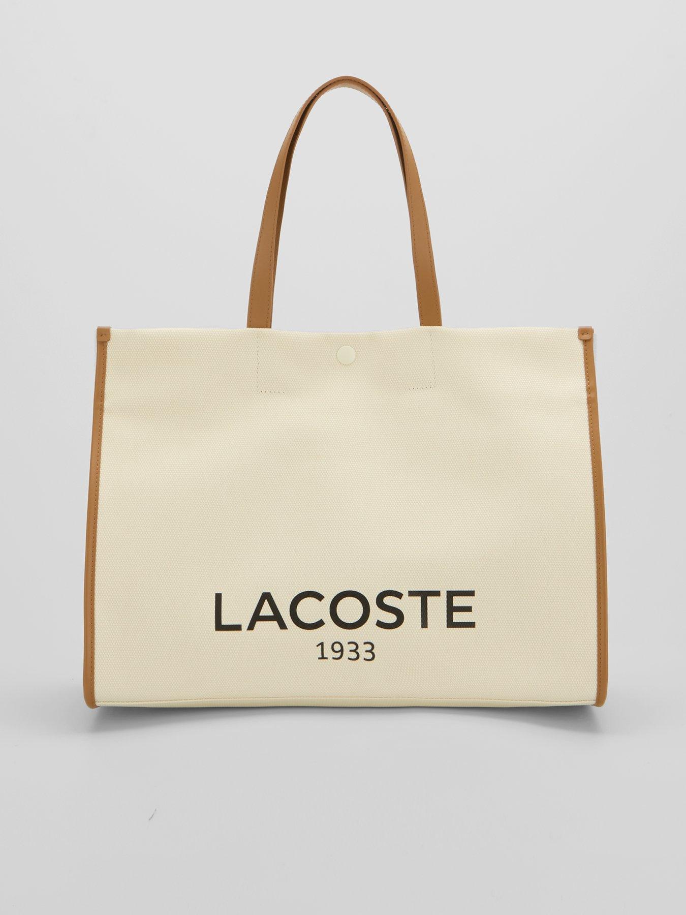 Lacoste Large Logo Canvas Tote - Beige