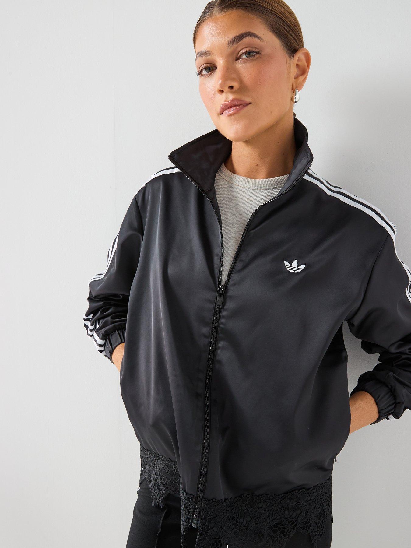 adidas Originals Womens Firebird Satin Lace Track Top - Black