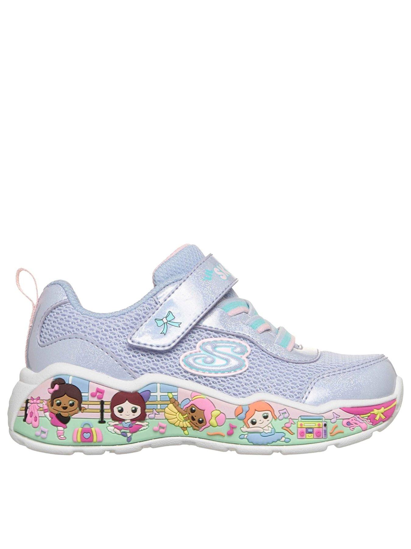 Skechers Toddler Girls Play Scene Fun Squad Trainer - Grey Blue