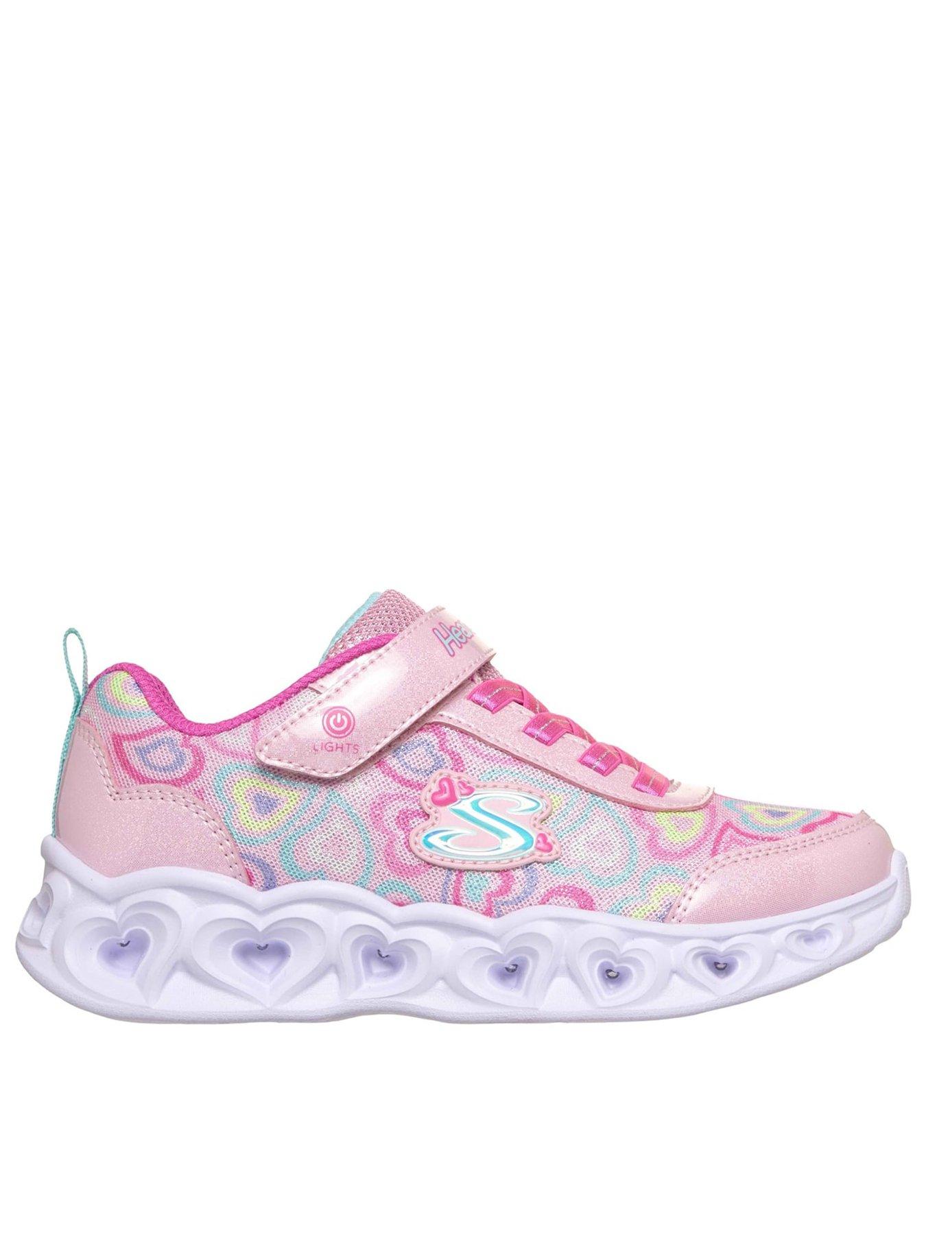 Skechers Kids Heart Lights Boogie Love Trainers - Light Pink