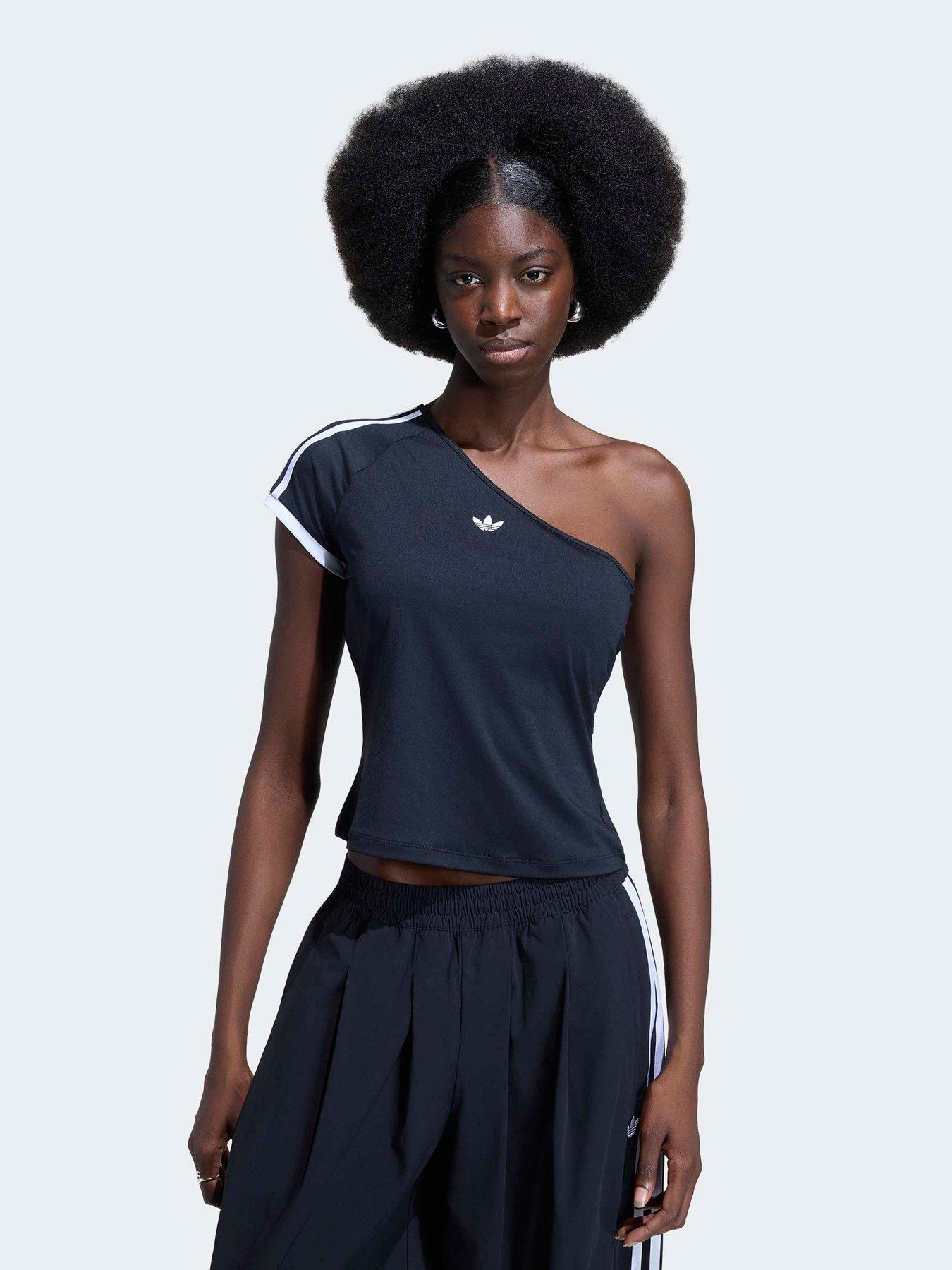 adidas Originals Womens Off The Shoulder T-Shirt - Black
