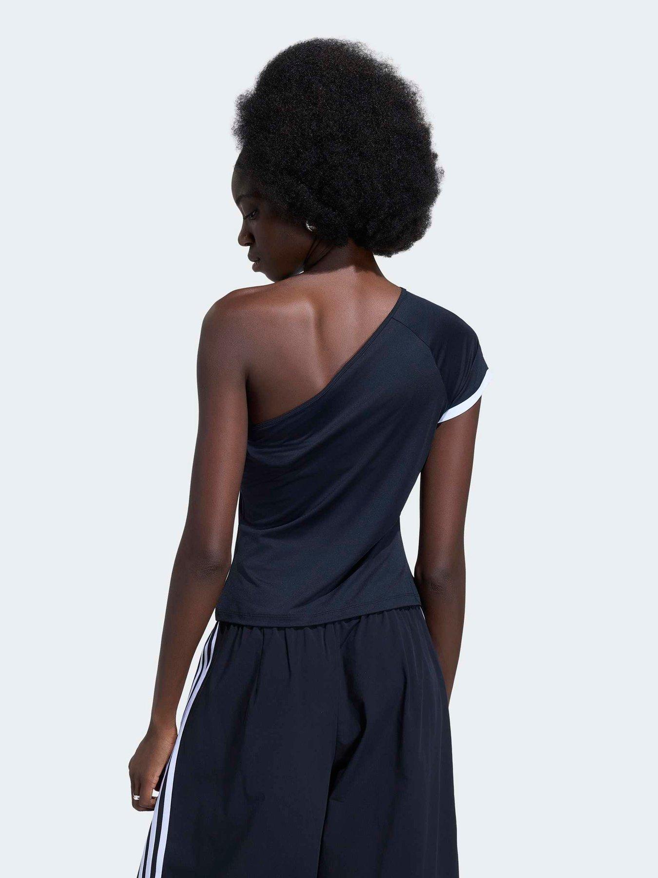 Image 2 of 6 of adidas Originals Womens Off The Shoulder T-Shirt - Black