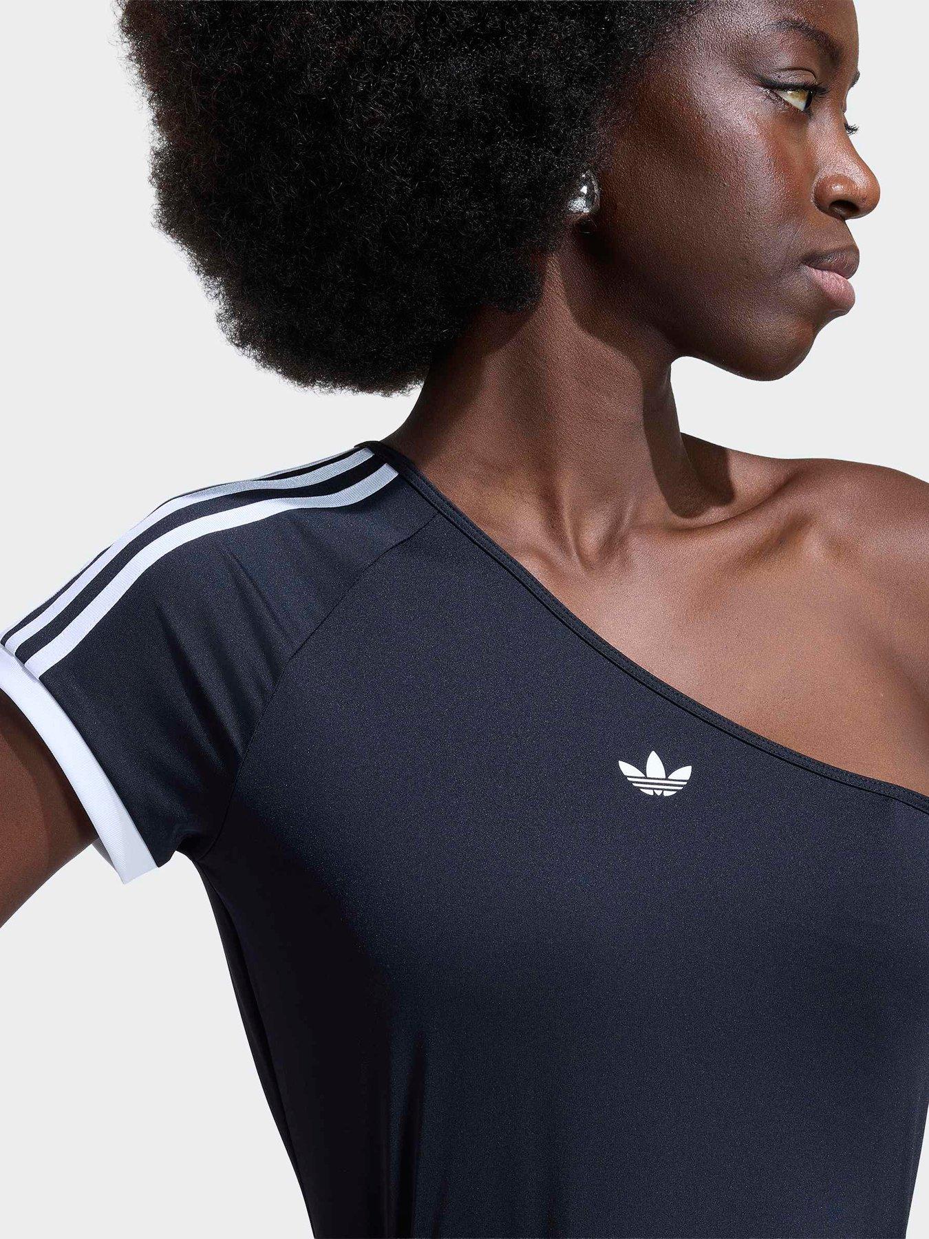 Image 4 of 6 of adidas Originals Womens Off The Shoulder T-Shirt - Black