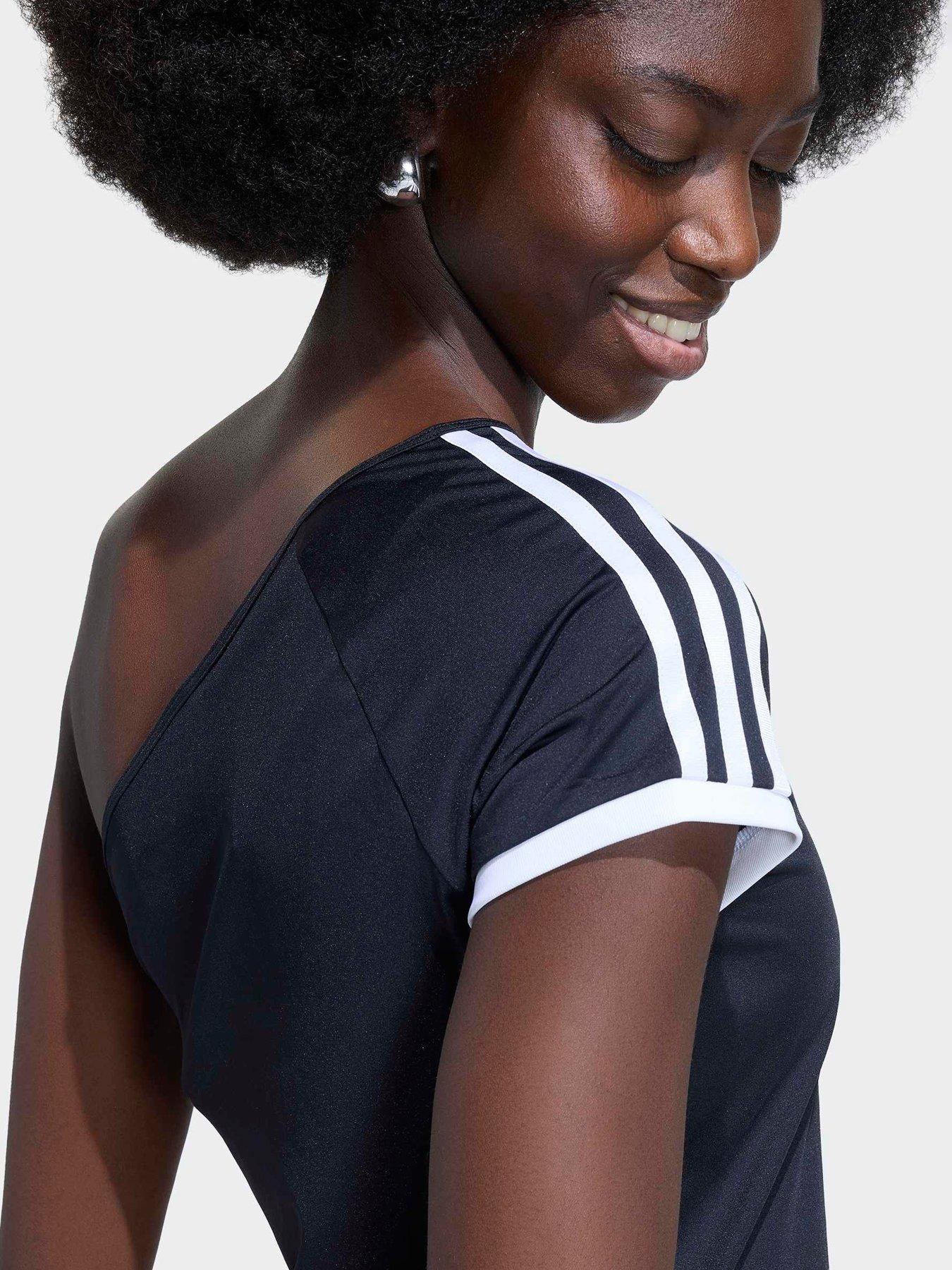 Image 5 of 6 of adidas Originals Womens Off The Shoulder T-Shirt - Black
