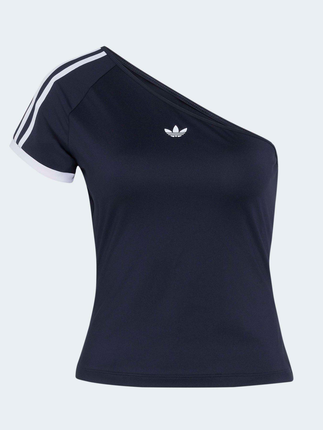 Image 6 of 6 of adidas Originals Womens Off The Shoulder T-Shirt - Black