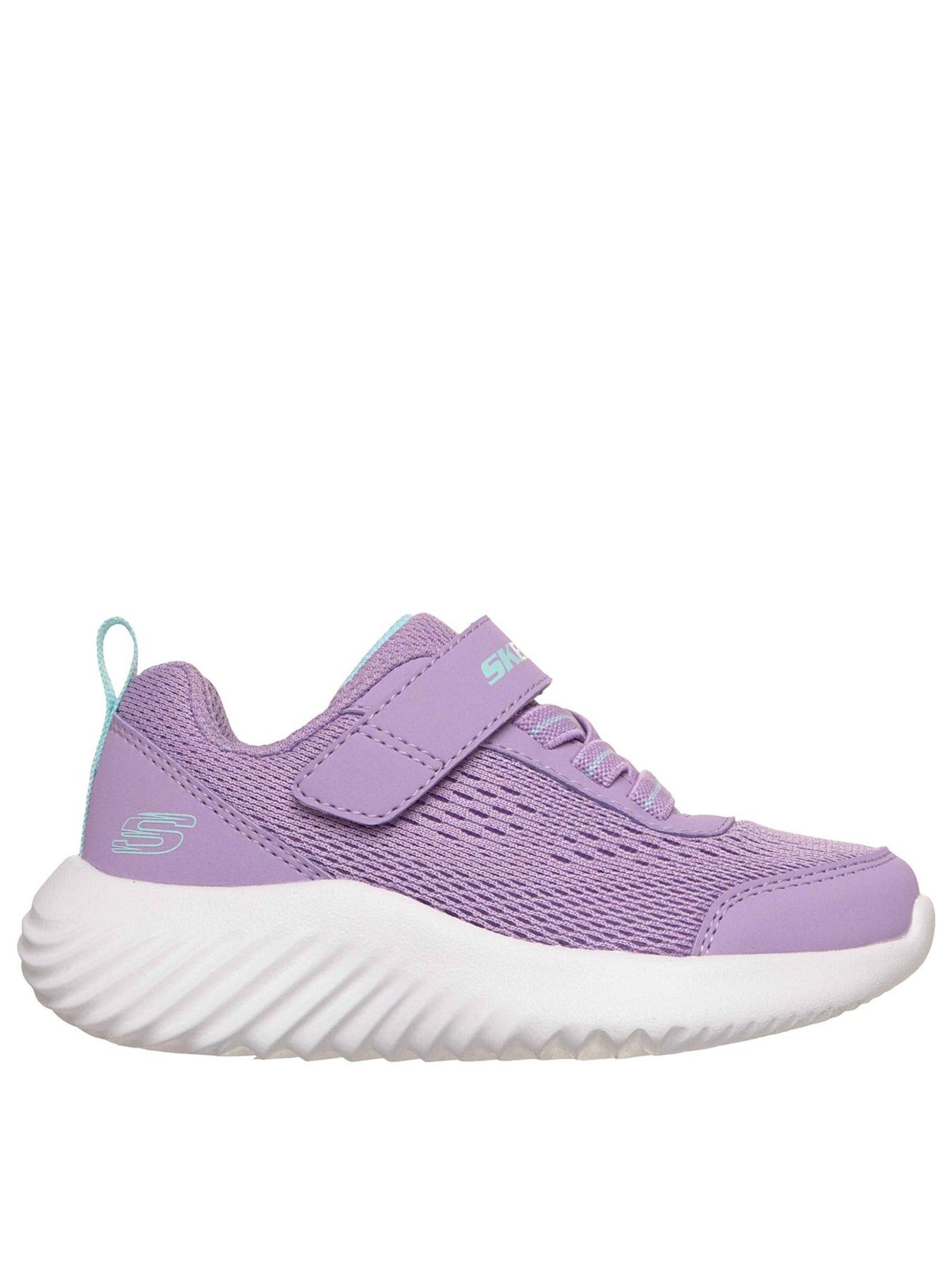 front image of skechers-toddler-bounder-trainer-lavender