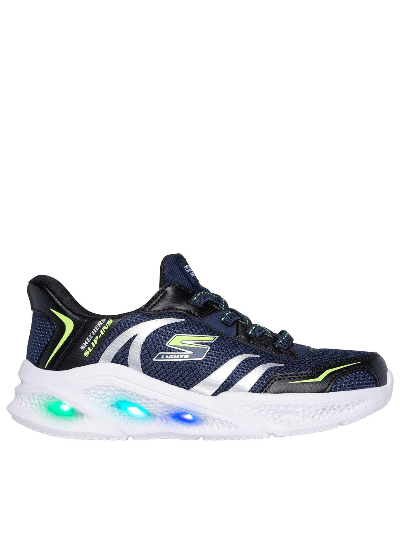 Skechers Kids Meteor Lights Brisk-beams Light-up Trainer - Navy
