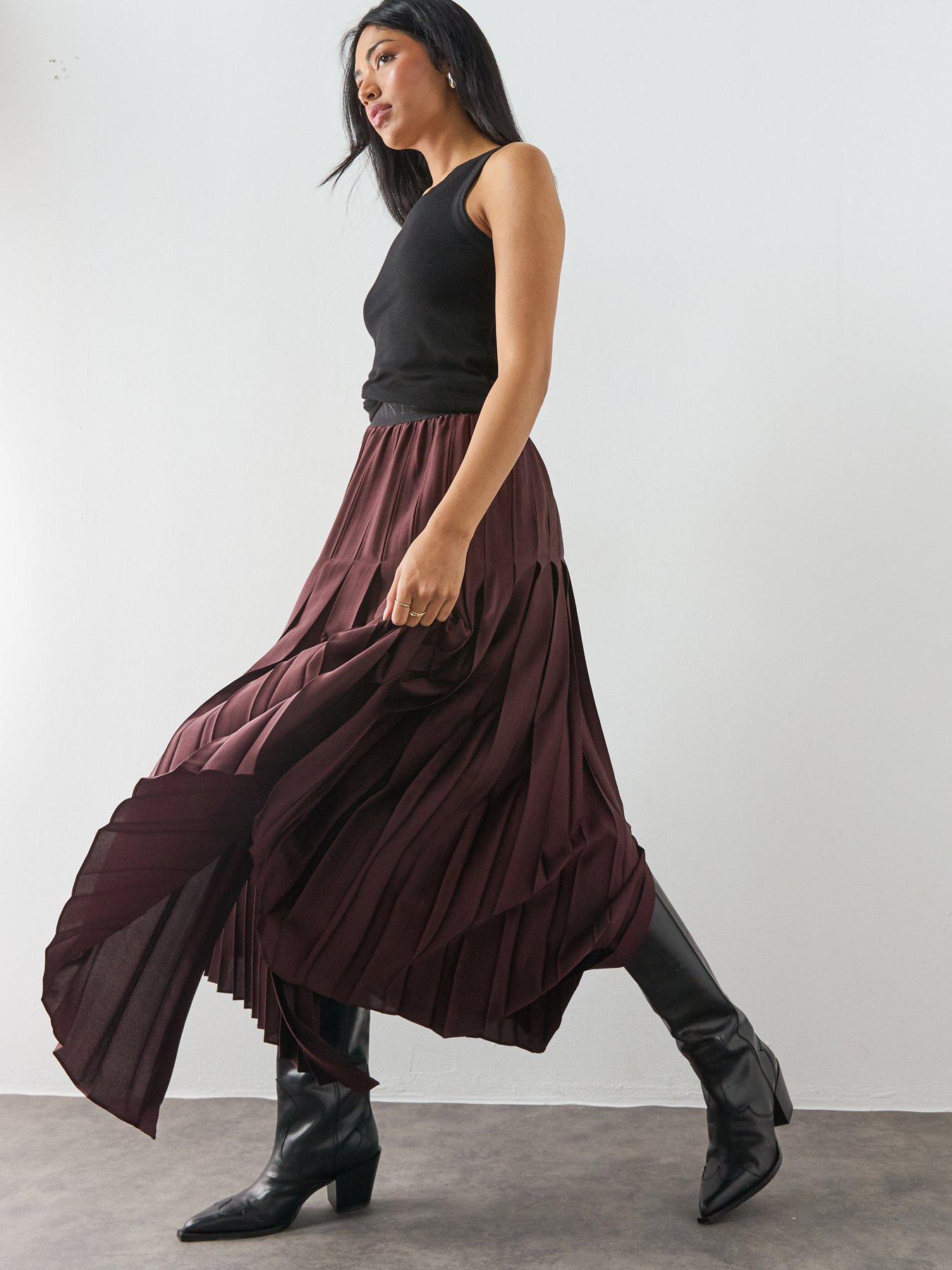Image 6 of 6 of AllSaints Jax Skirt - Red
