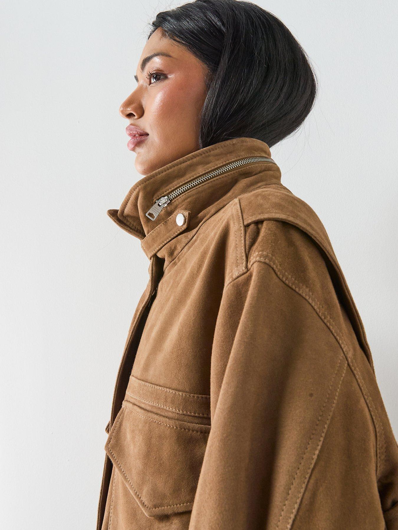Image 4 of 6 of AllSaints Clay Suede Jacket