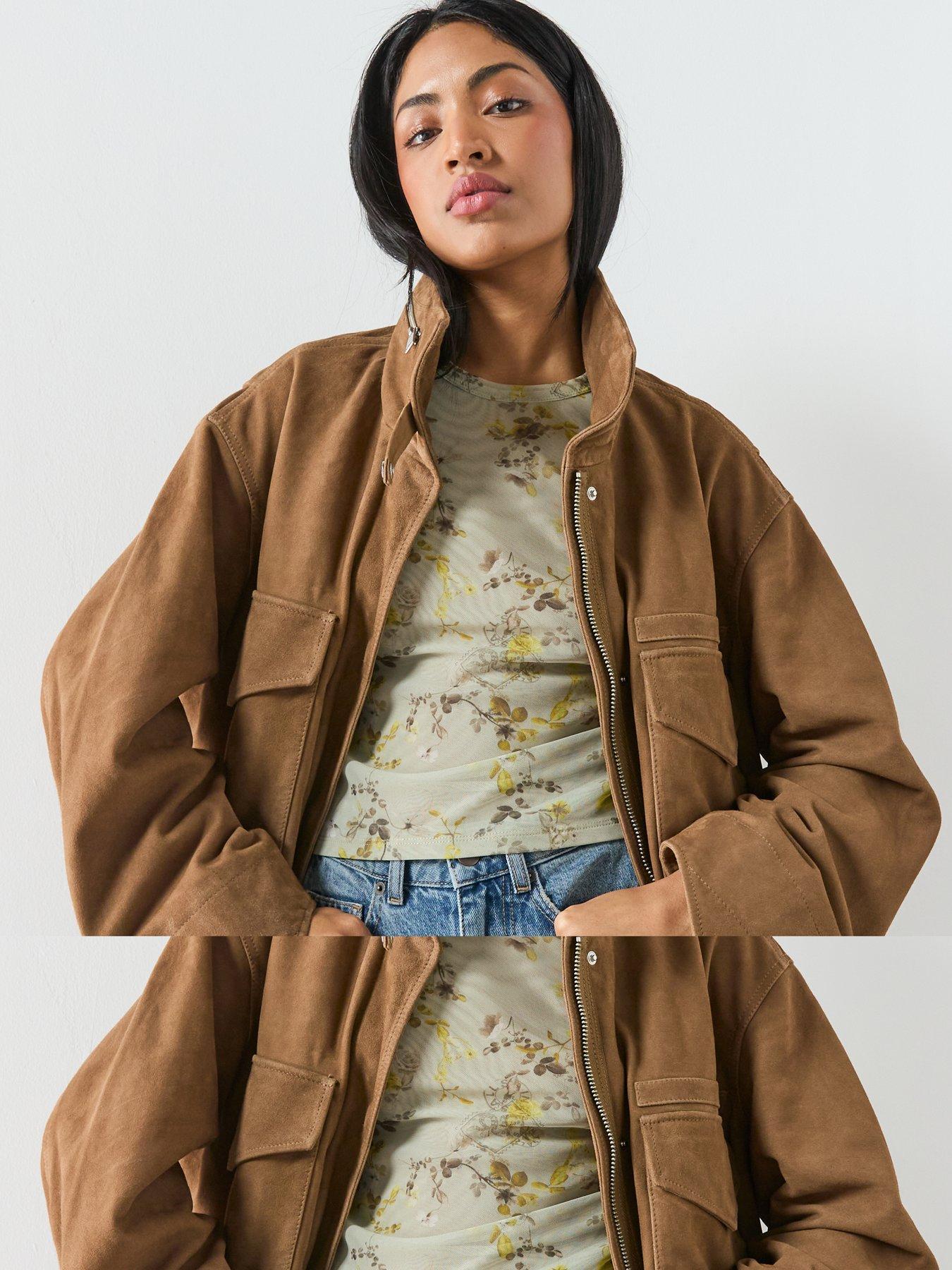 Image 5 of 6 of AllSaints Clay Suede Jacket