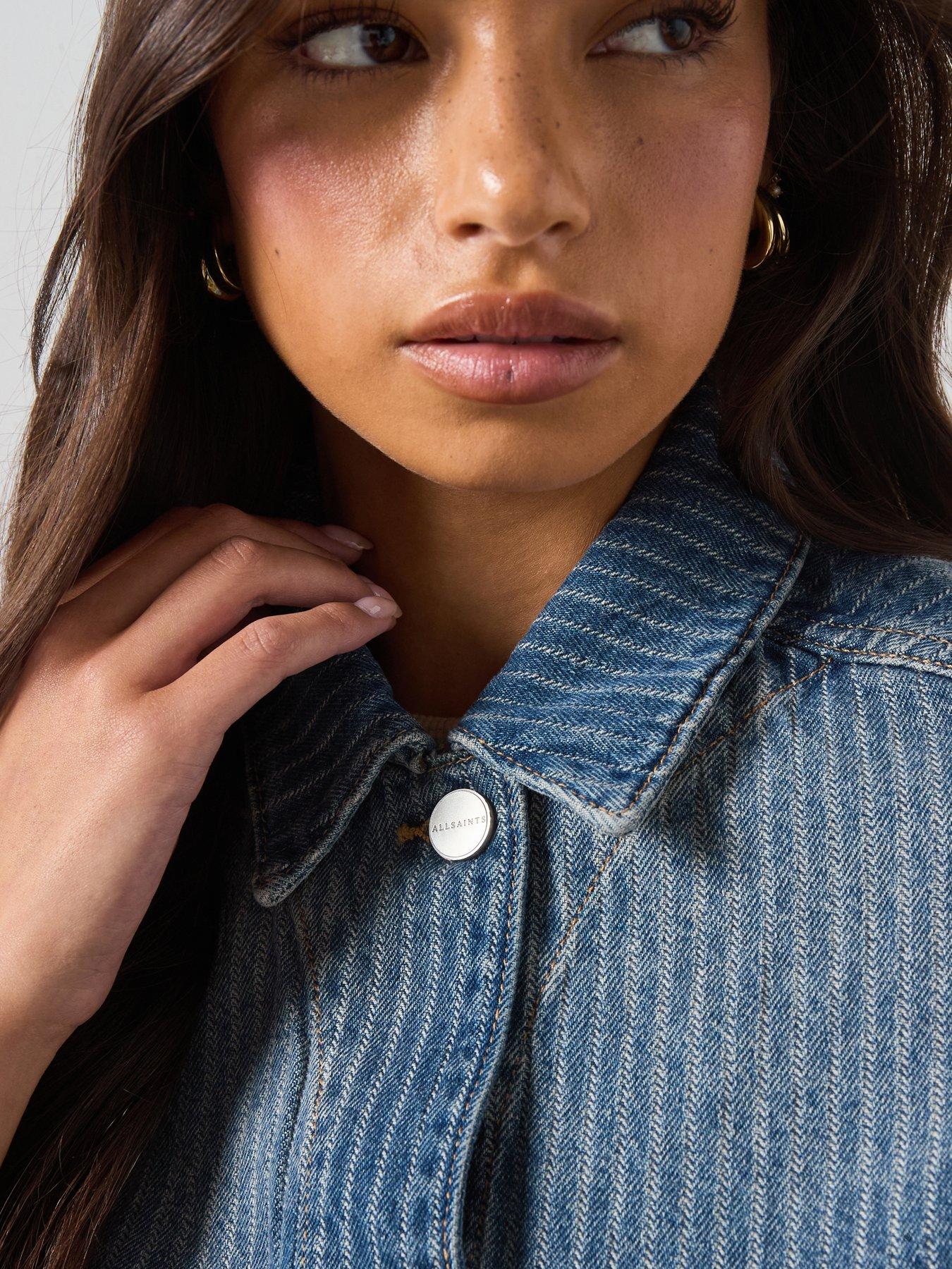 Image 4 of 6 of AllSaints Luca Stripe Jacket - Blue