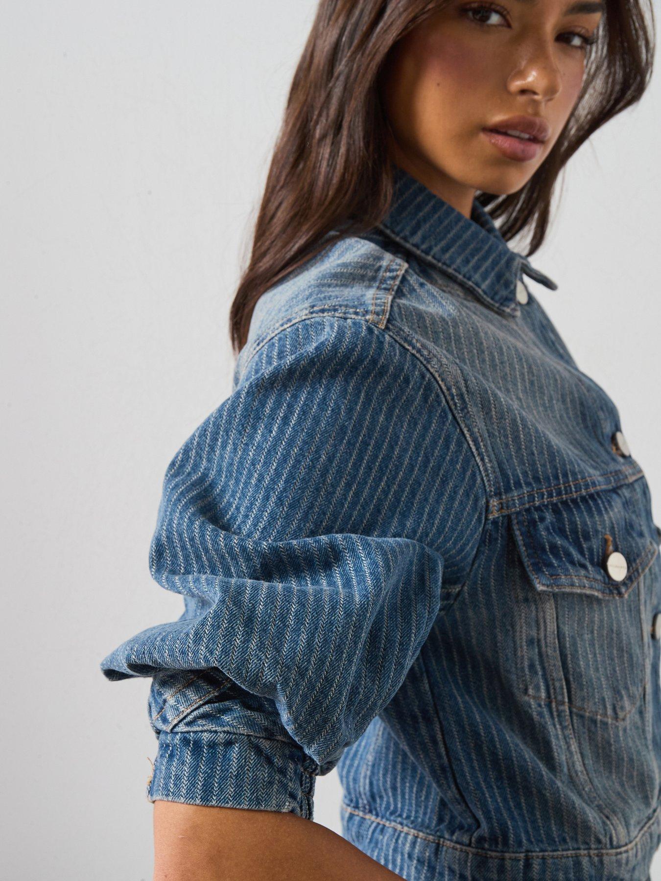 Image 5 of 6 of AllSaints Luca Stripe Jacket - Blue