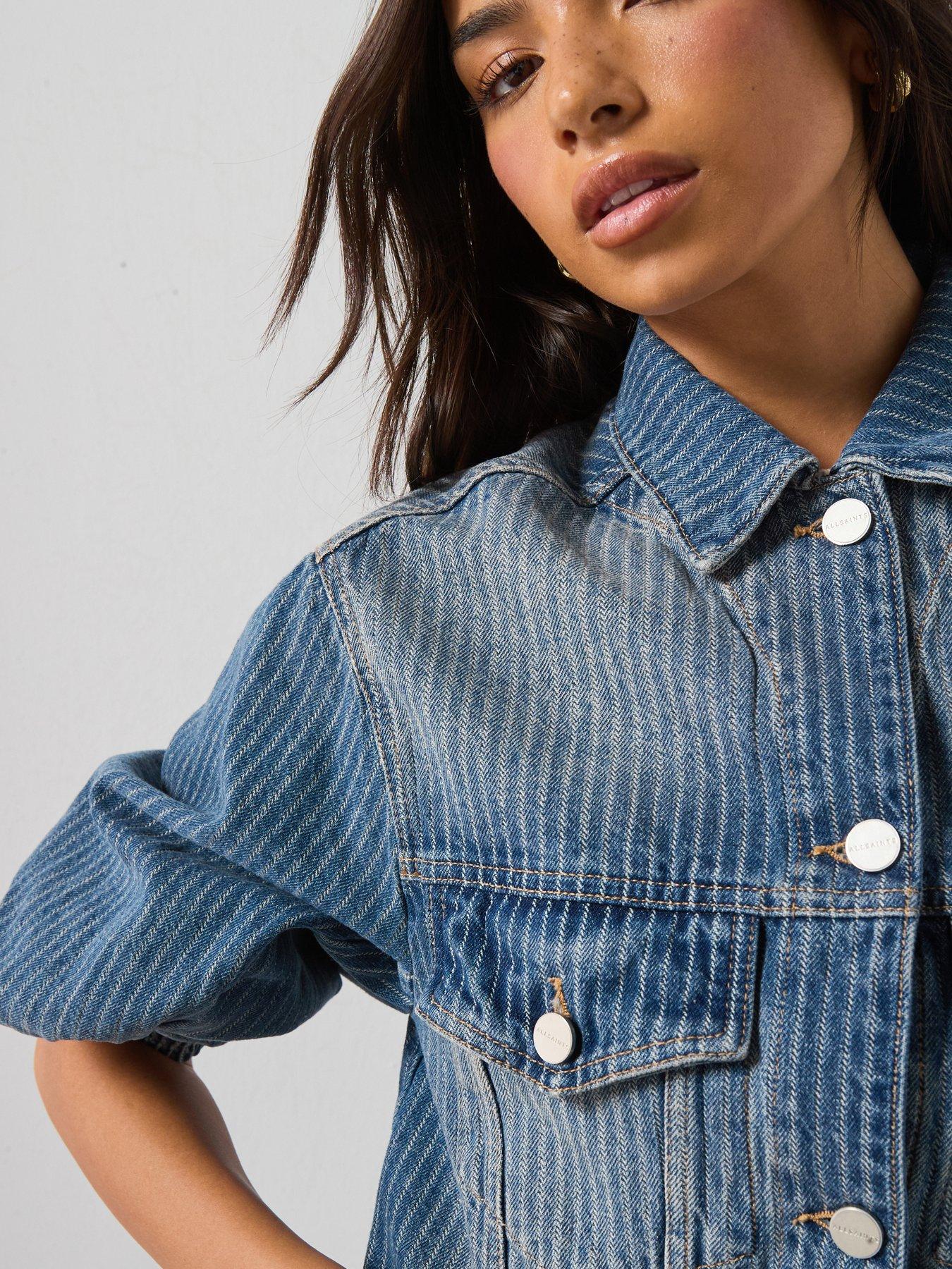 Image 6 of 6 of AllSaints Luca Stripe Jacket - Blue