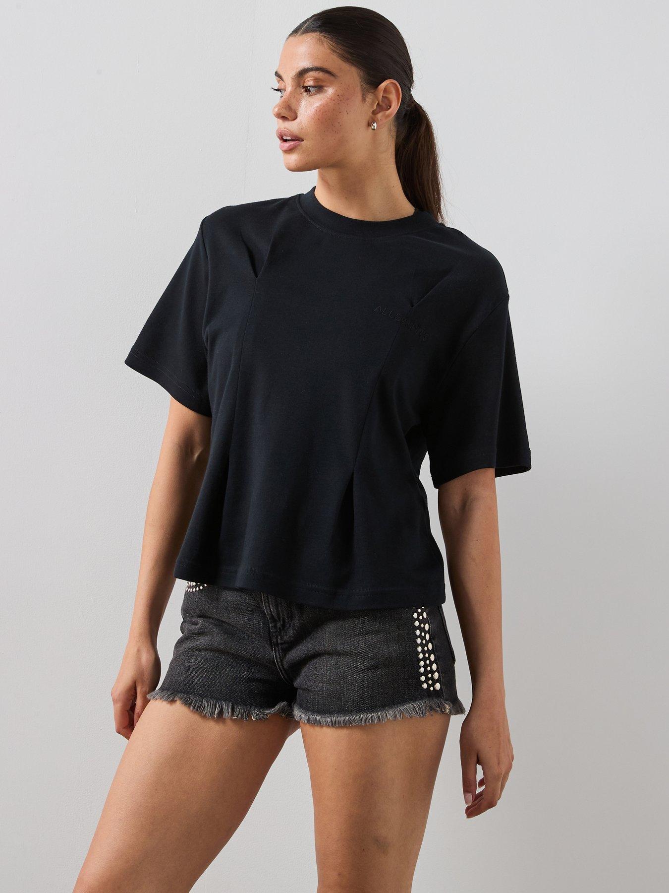 Image 1 of 6 of AllSaints Sofia Lisa T-Shirt - Black