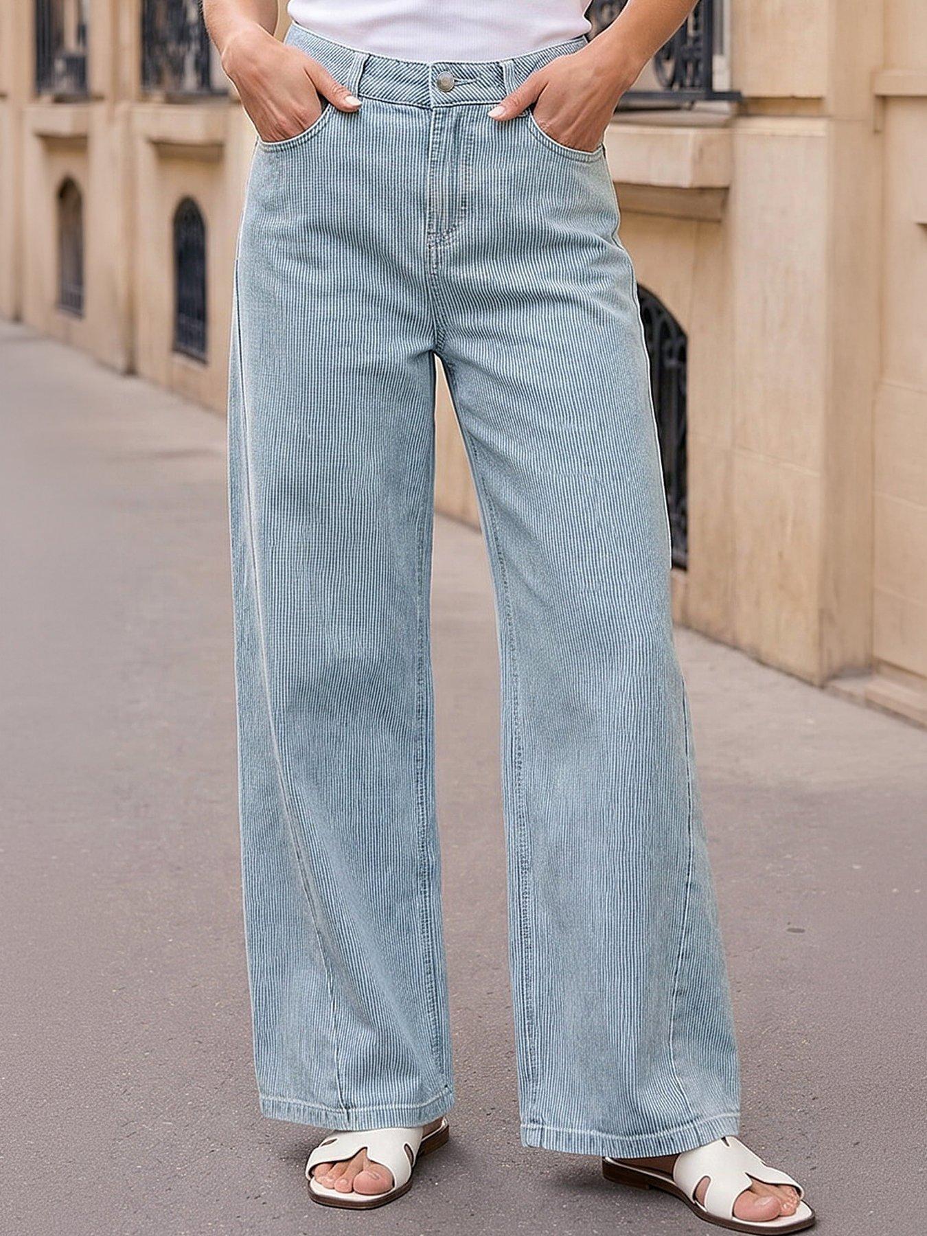 front image of roman-petite-stripe-cropped-jeans