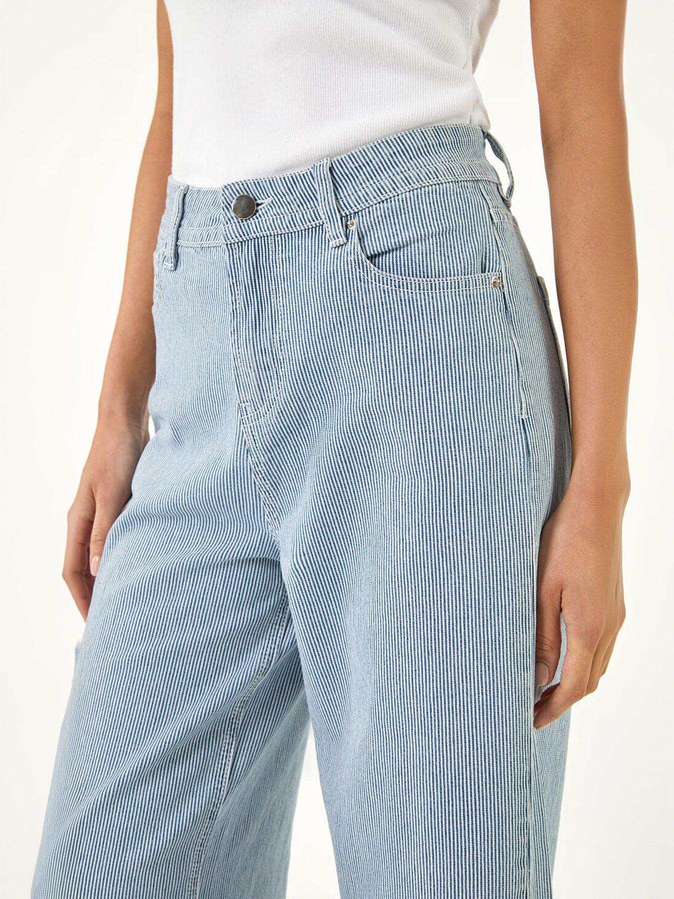  image of roman-petite-stripe-cropped-jeans