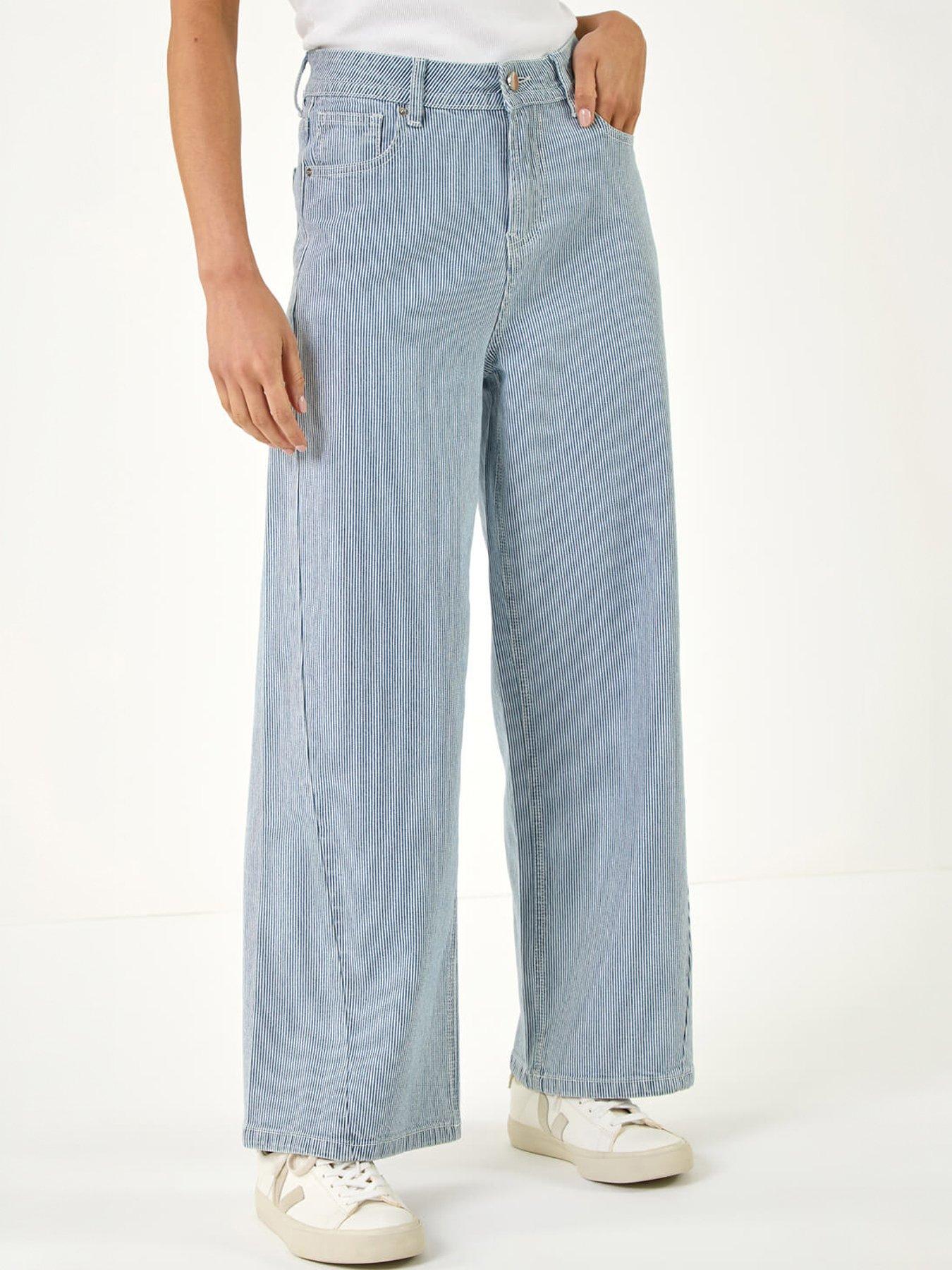  image of roman-petite-stripe-cropped-jeans