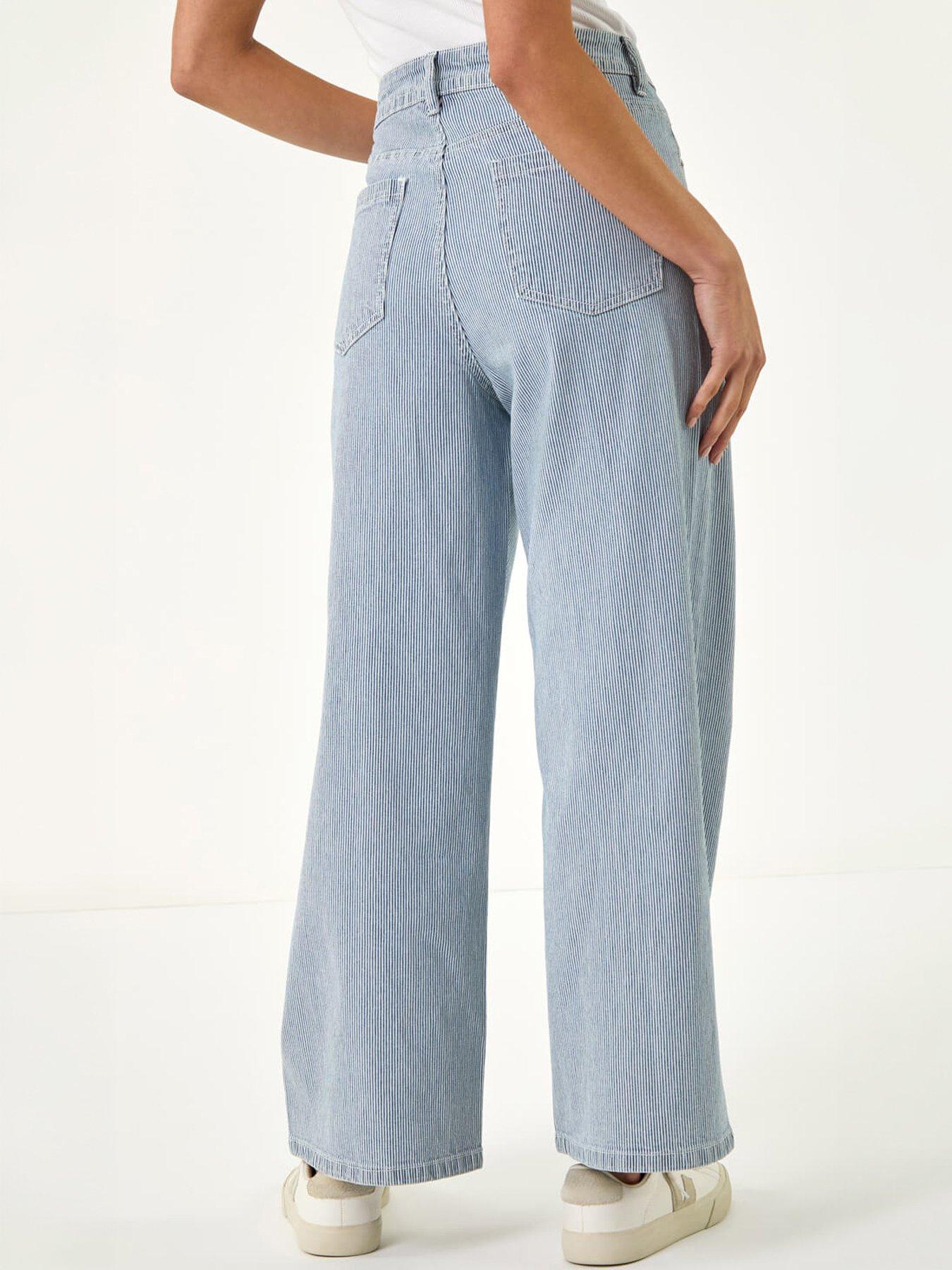  image of roman-petite-stripe-cropped-jeans