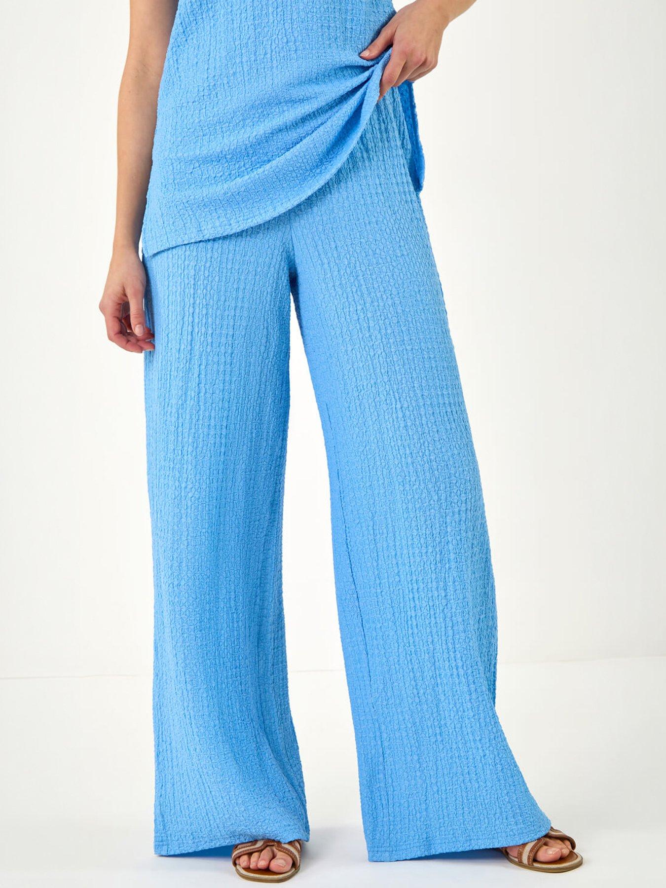 Image 3 of 5 of Roman Dusk Textured Wide Leg Stretch Trouser