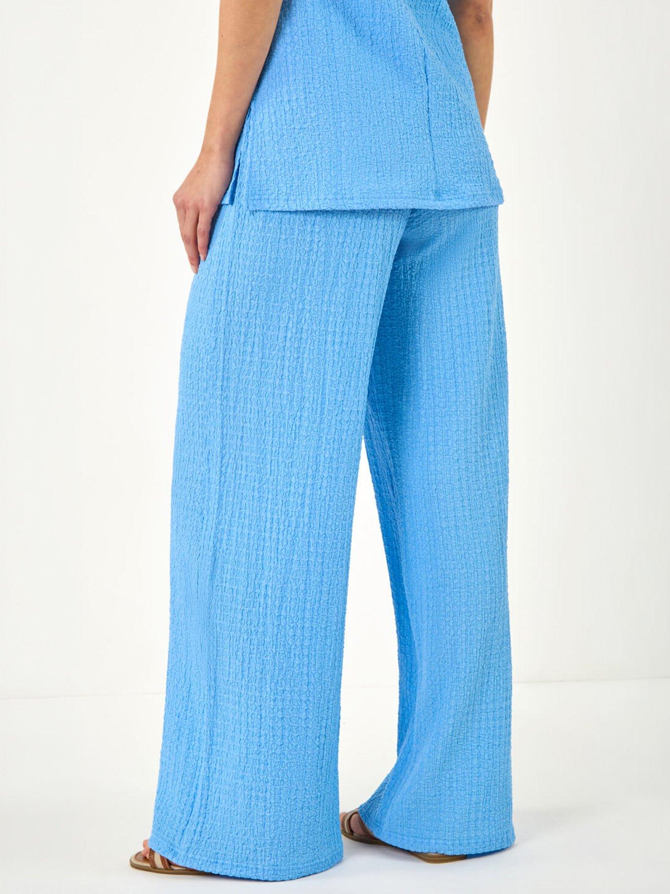 Image 4 of 5 of Roman Dusk Textured Wide Leg Stretch Trouser