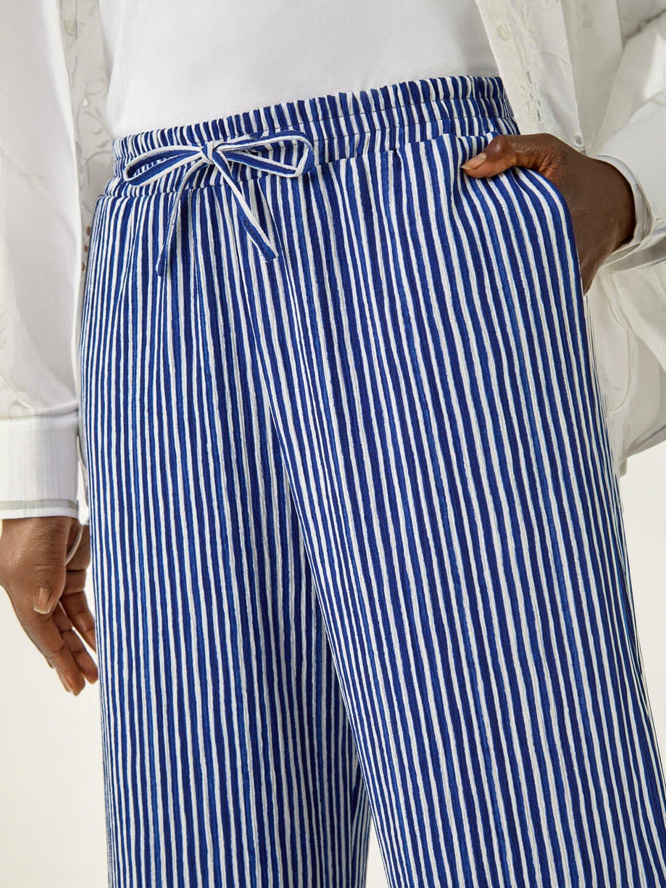 Image 2 of 5 of Roman Stripe Wide Leg Trouser