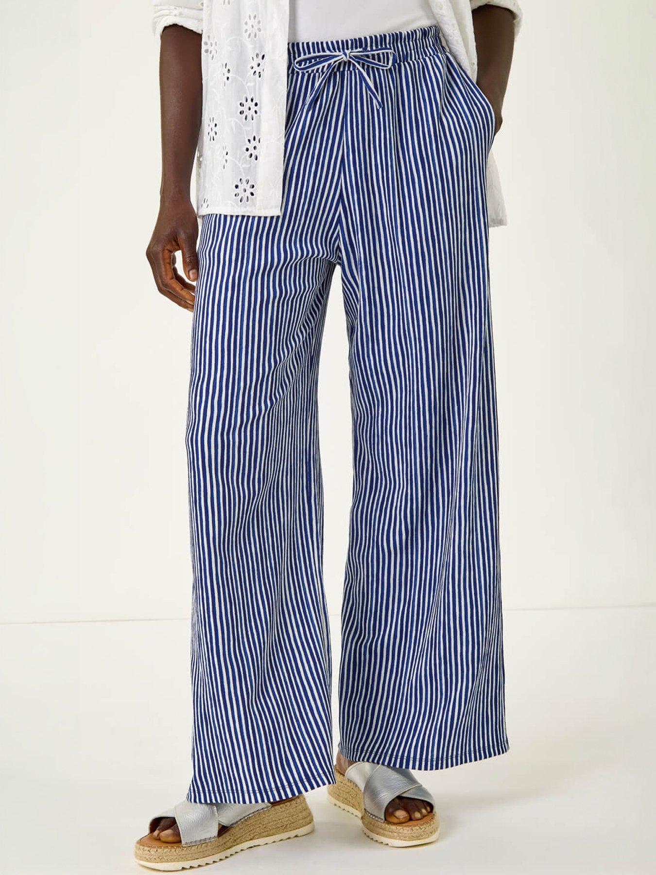 Image 3 of 5 of Roman Stripe Wide Leg Trouser