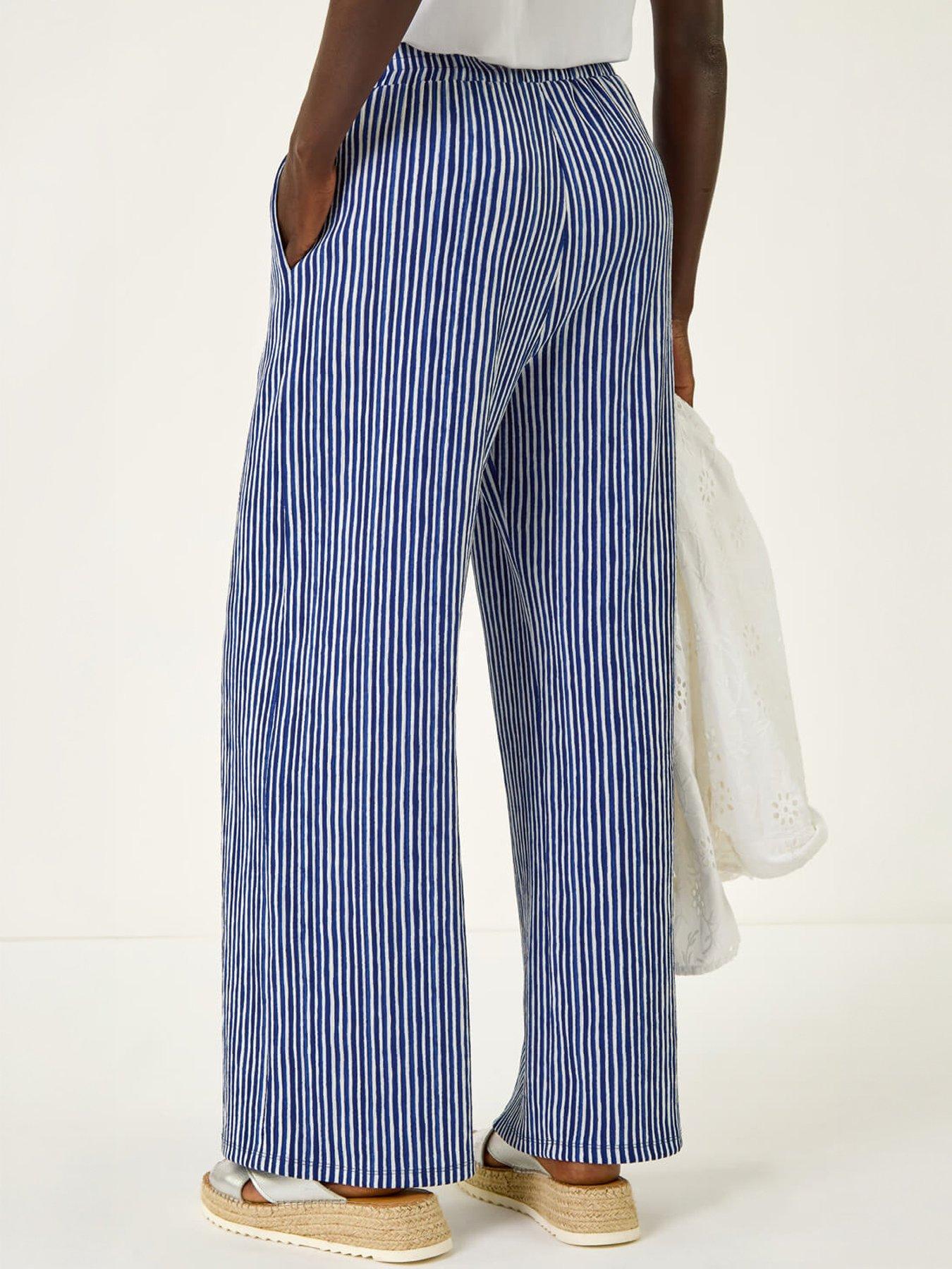 Image 4 of 5 of Roman Stripe Wide Leg Trouser