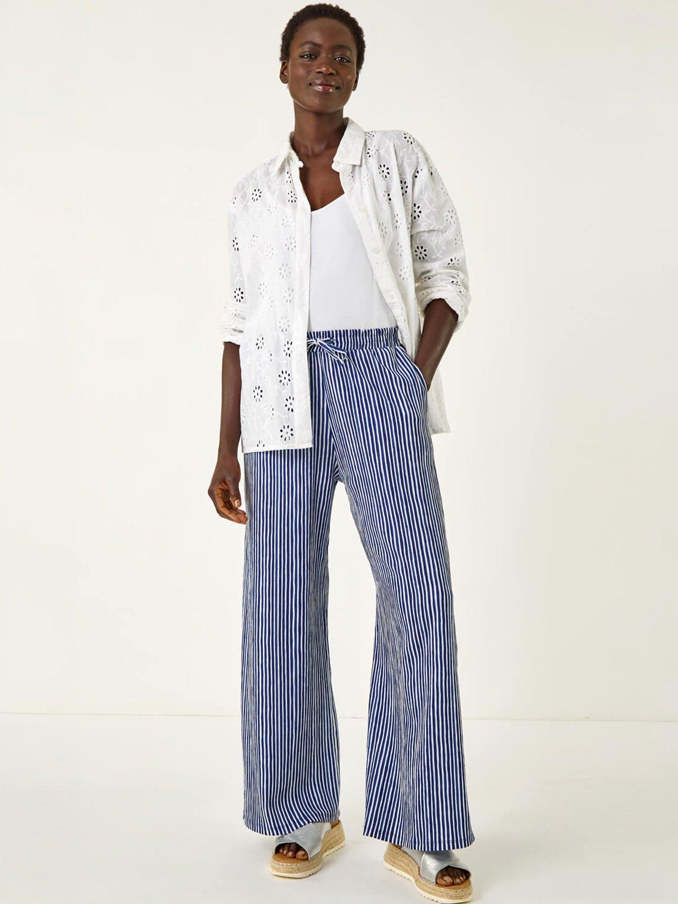 Image 5 of 5 of Roman Stripe Wide Leg Trouser