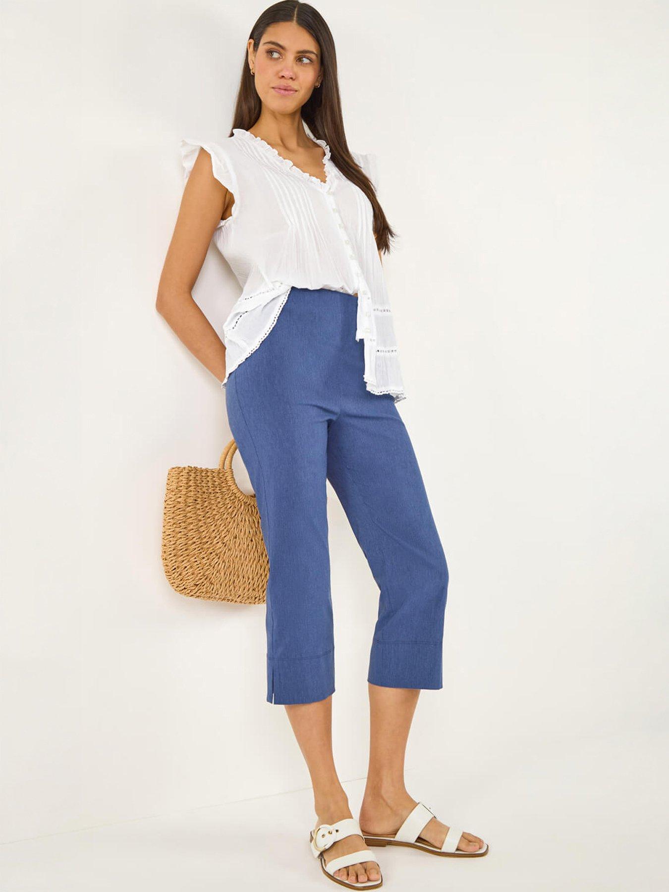 Image 1 of 5 of Roman Denim Side Split Stretch Trouser