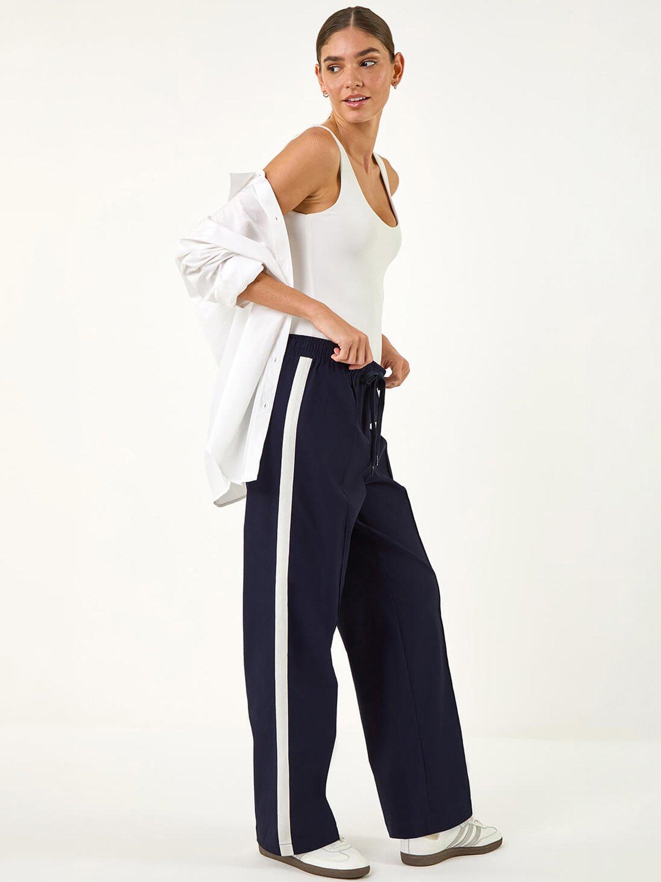 Roman Tie Waist Bengaline Side Stripe Trouser