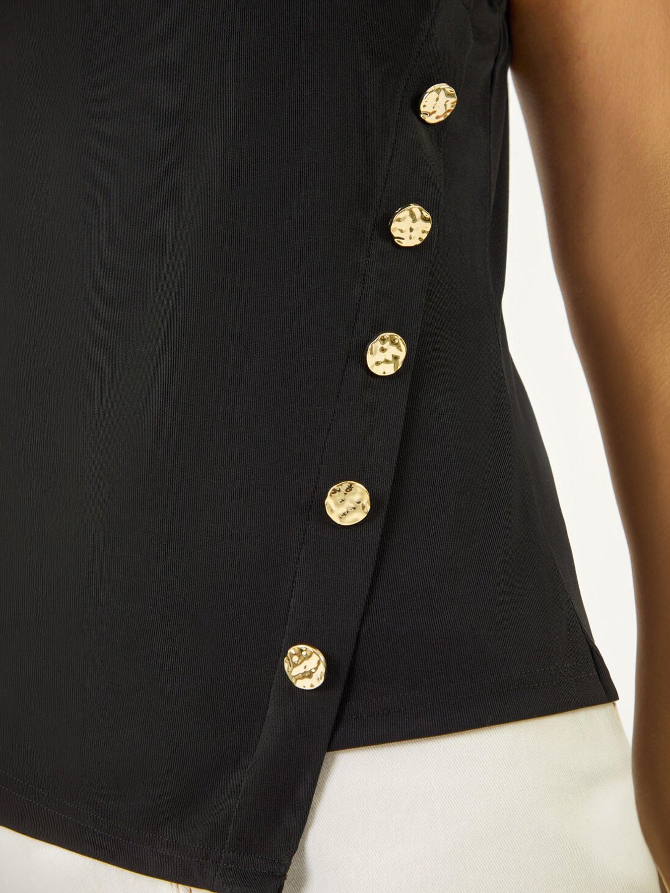 Image 2 of 5 of Roman Dusk Asymmetric Button Detail Top