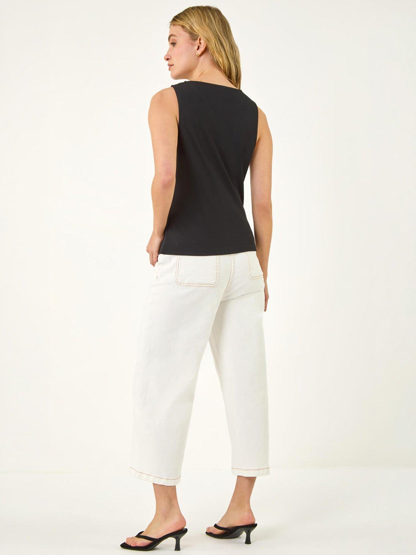 Image 4 of 5 of Roman Dusk Asymmetric Button Detail Top
