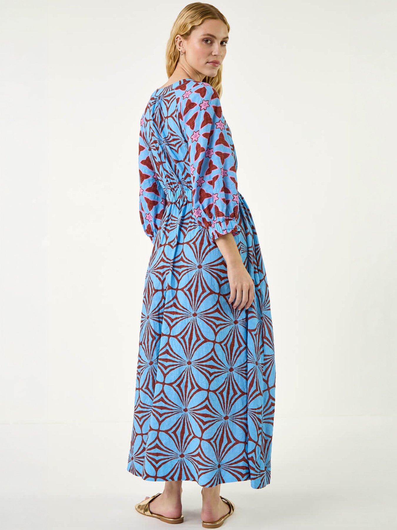  image of roman-abstract-print-v-neck-maxi-dress