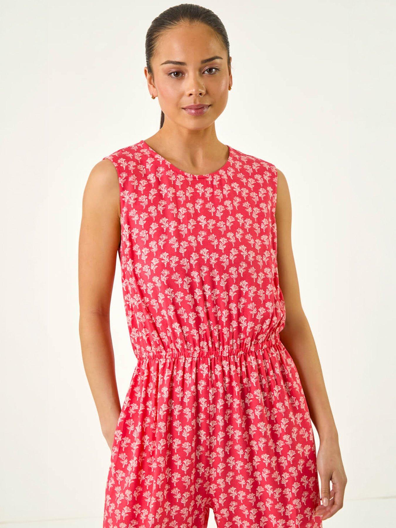 Image 3 of 5 of Roman Petite Printed Cropped Jumpsuit