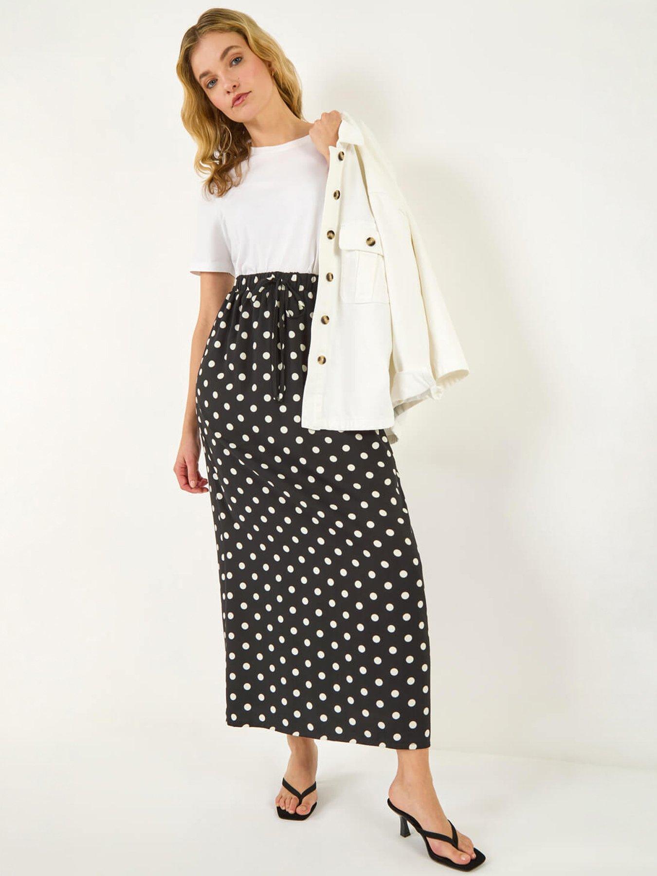 Image 1 of 5 of Roman Dusk Polka Dot Tie Maxi Dress