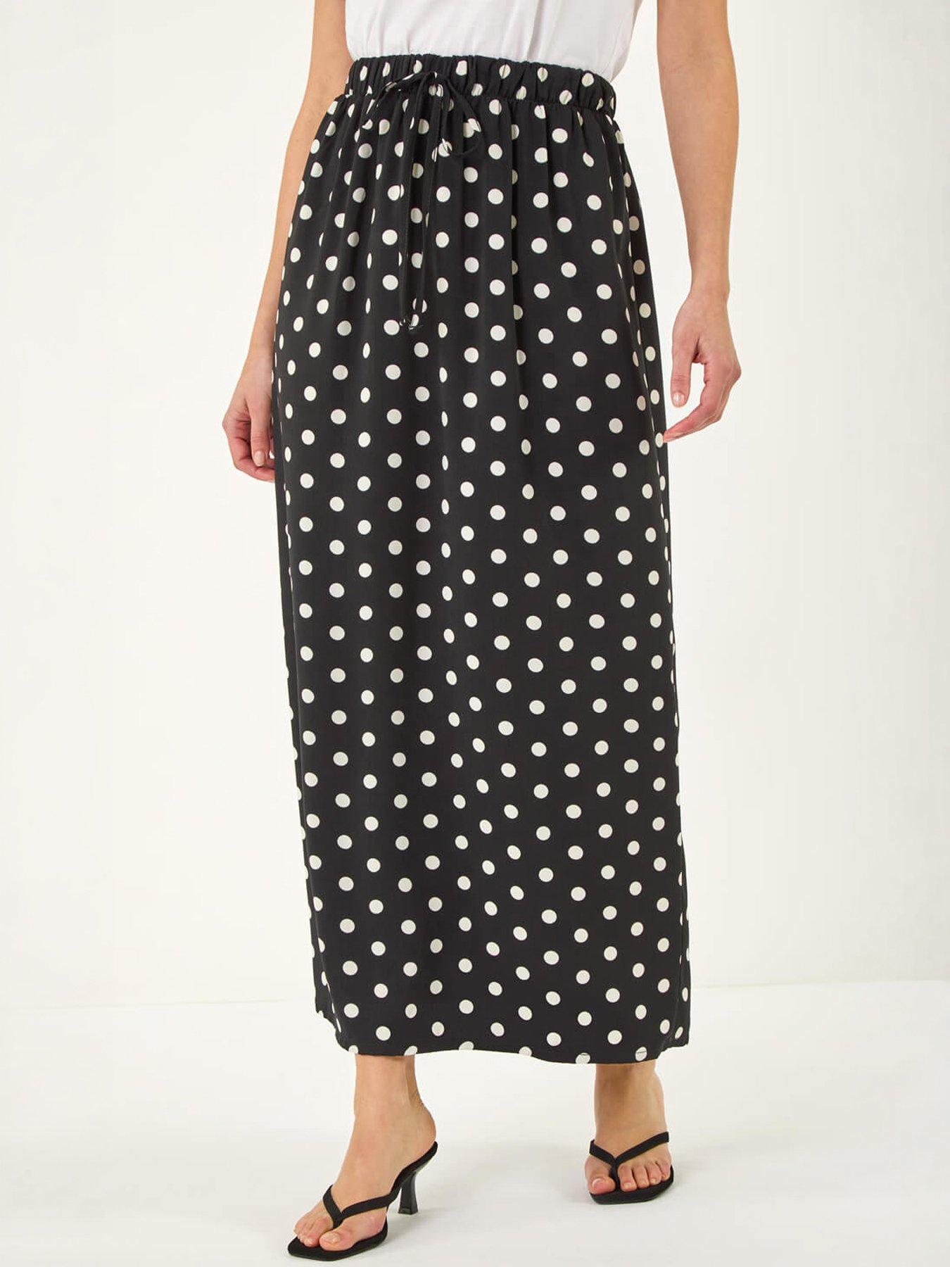 Image 3 of 5 of Roman Dusk Polka Dot Tie Maxi Dress
