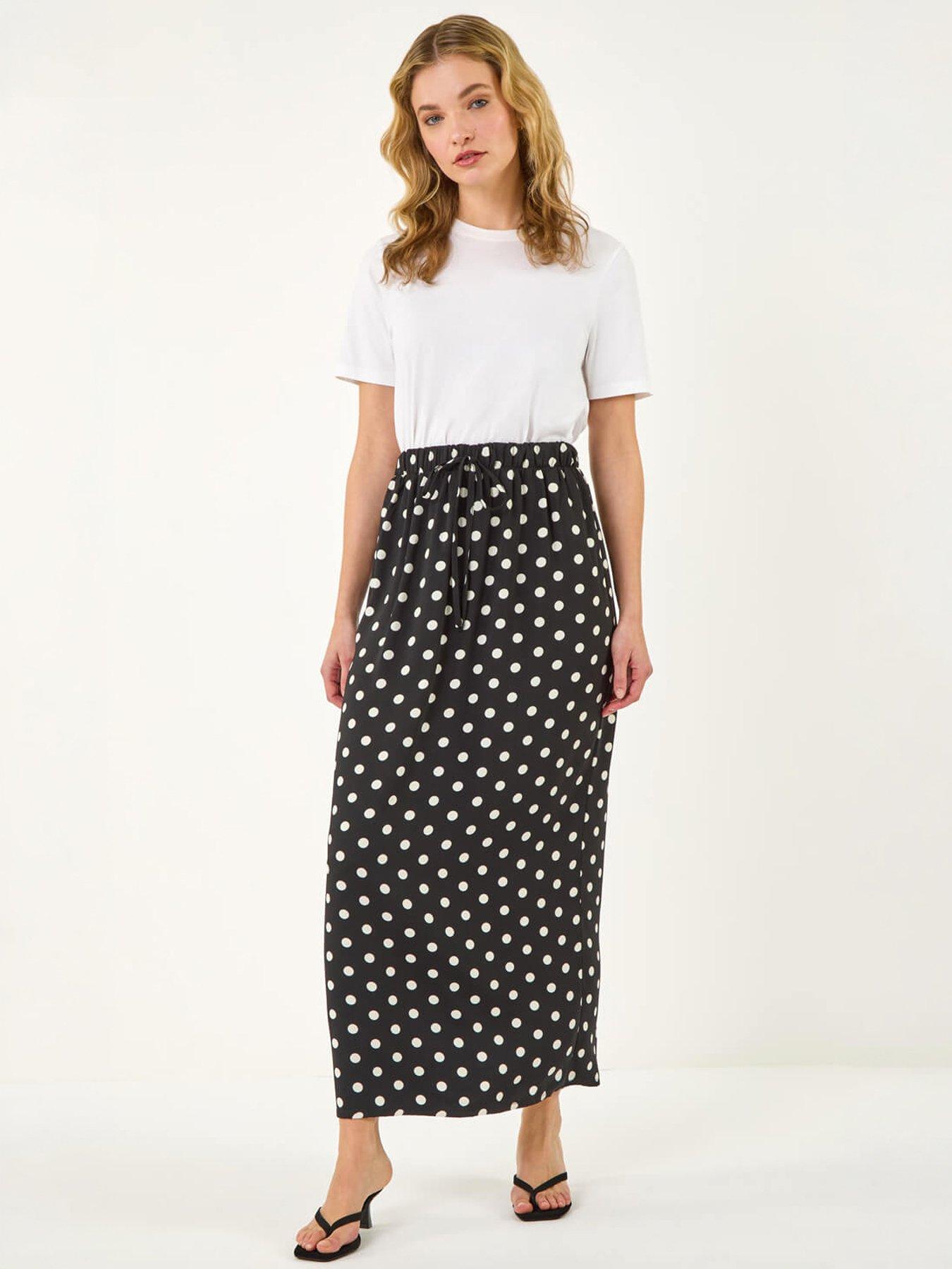 Image 5 of 5 of Roman Dusk Polka Dot Tie Maxi Dress