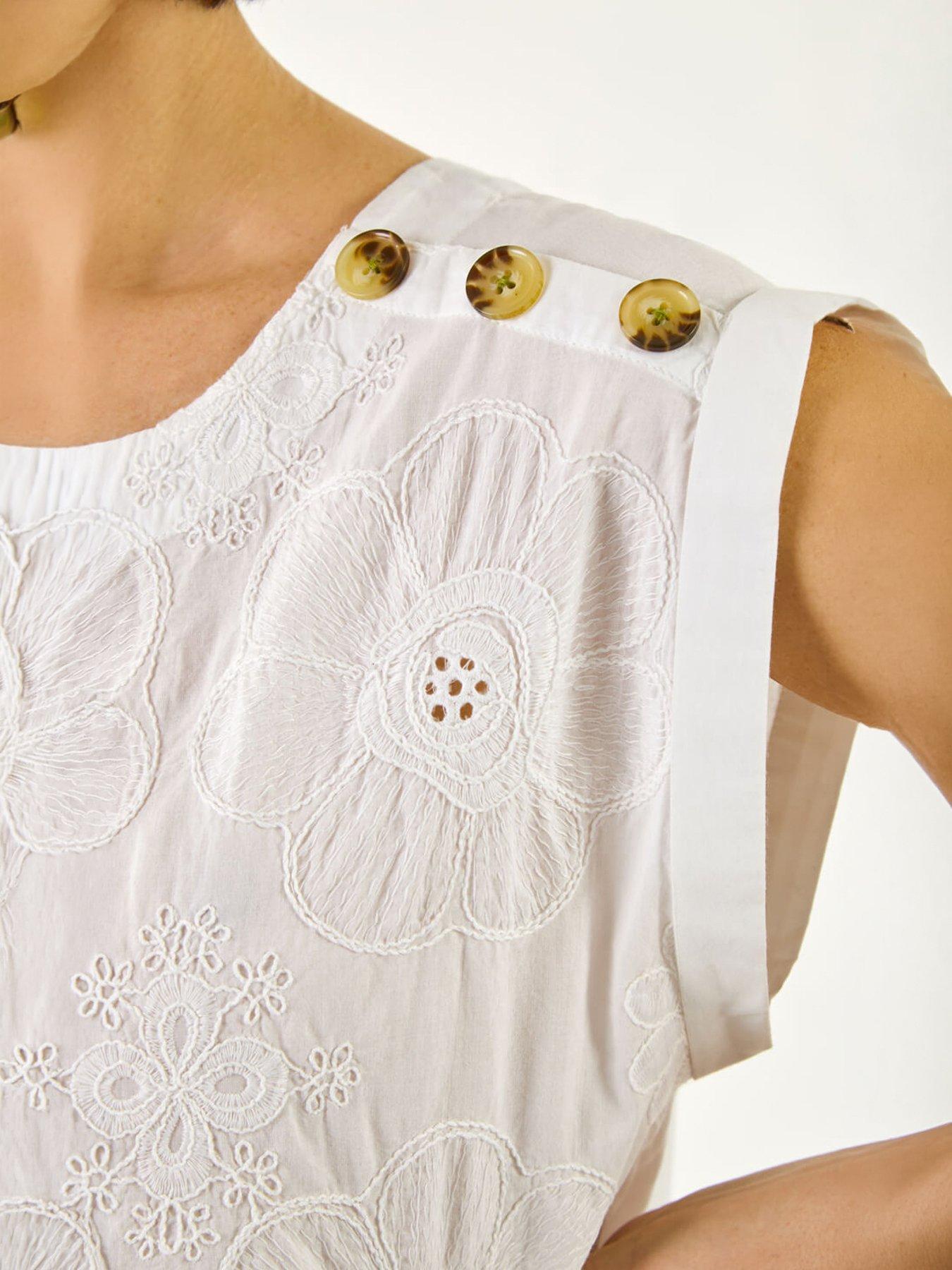 Image 2 of 5 of Roman Floral Embroidered Top