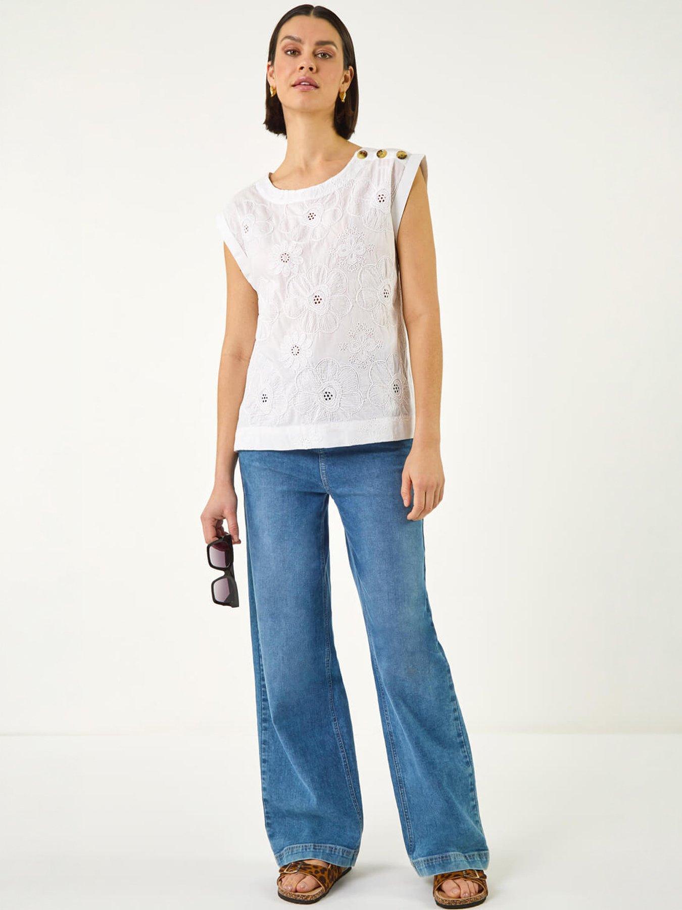 Image 5 of 5 of Roman Floral Embroidered Top