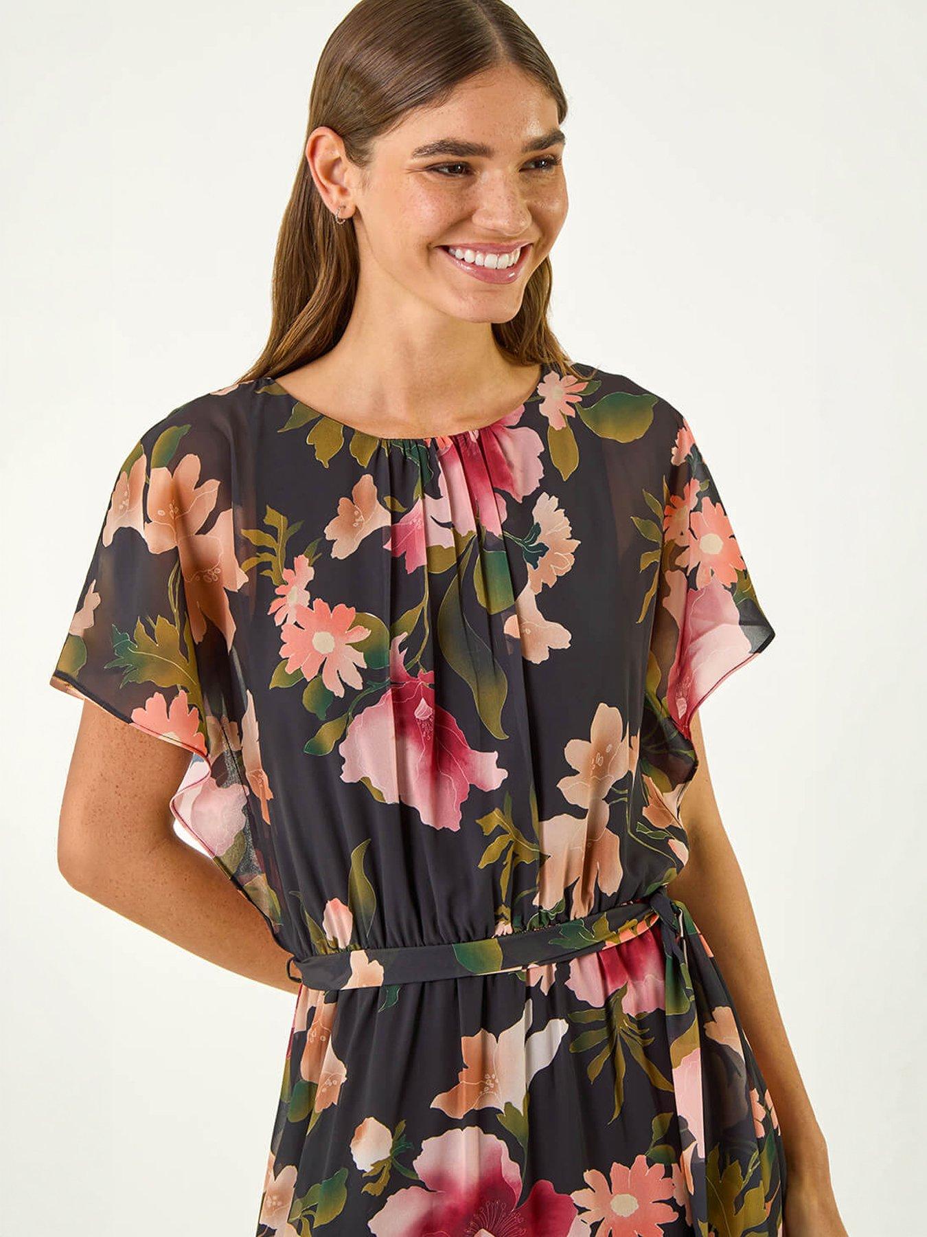  image of roman-floral-split-sleeve-midi-dress