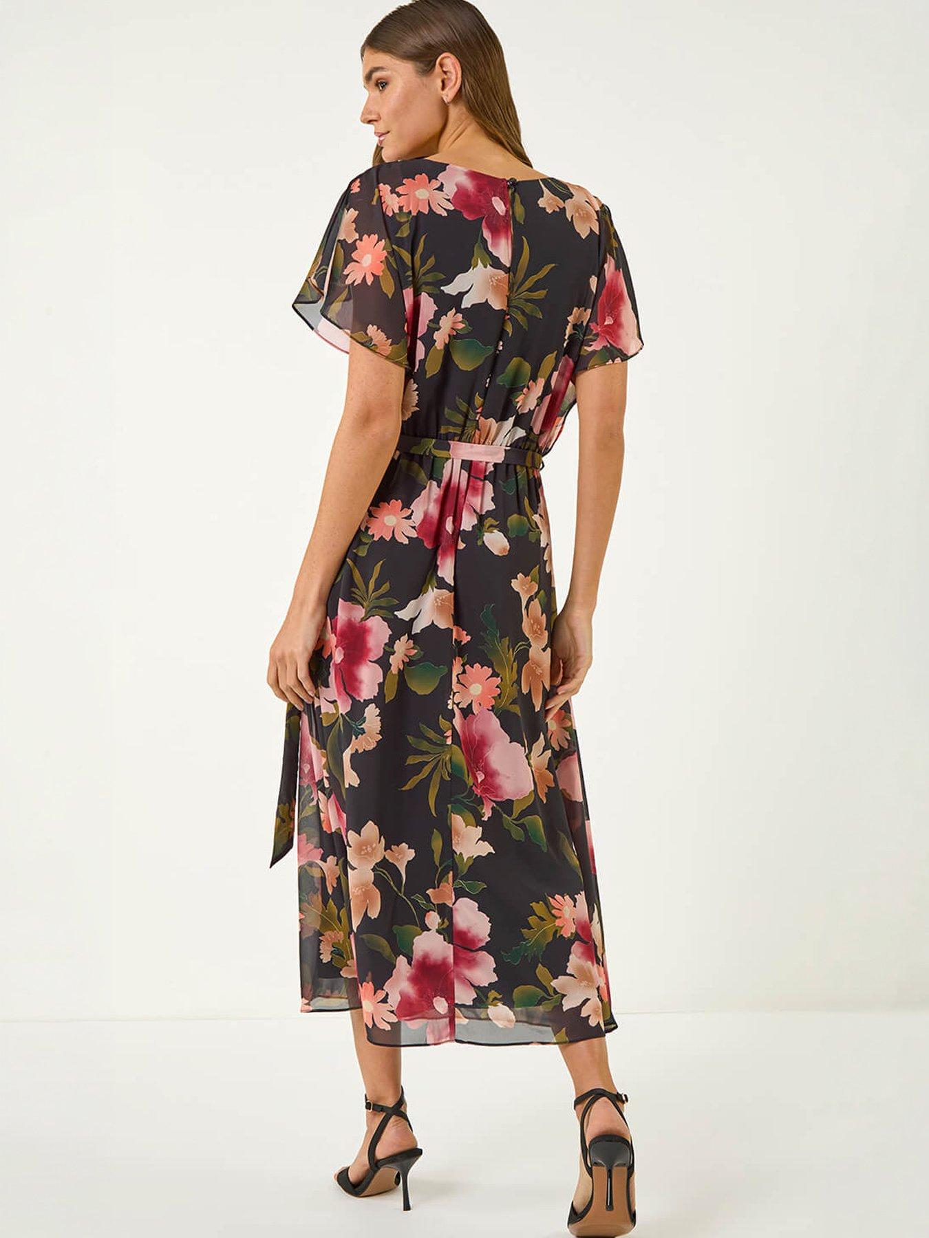  image of roman-floral-split-sleeve-midi-dress