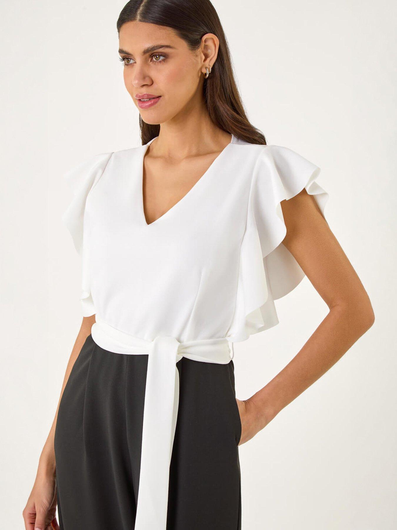  image of roman-colour-block-v-neck-jumpsuit