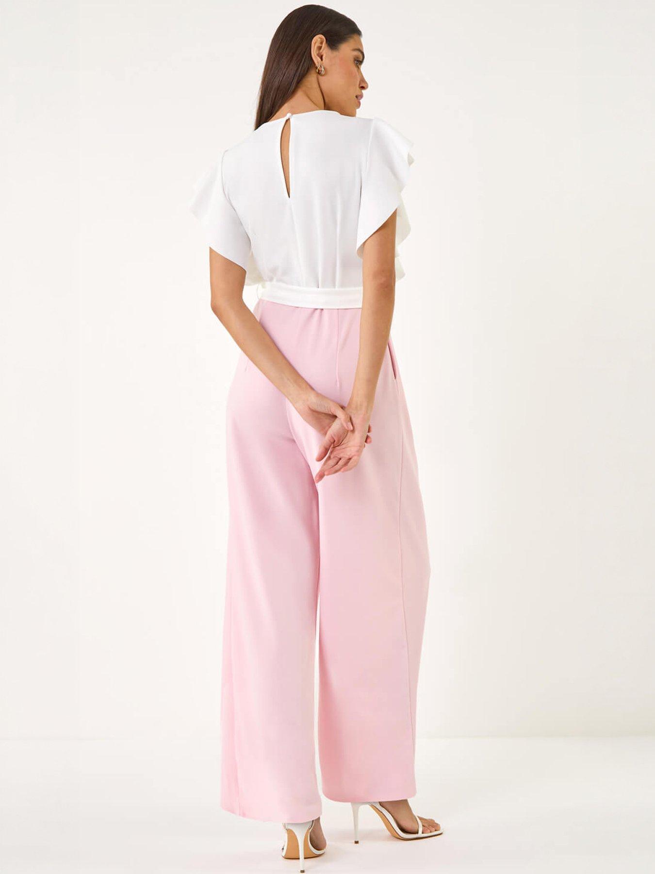 Image 4 of 5 of Roman Colour Block V-neck Jumpsuit