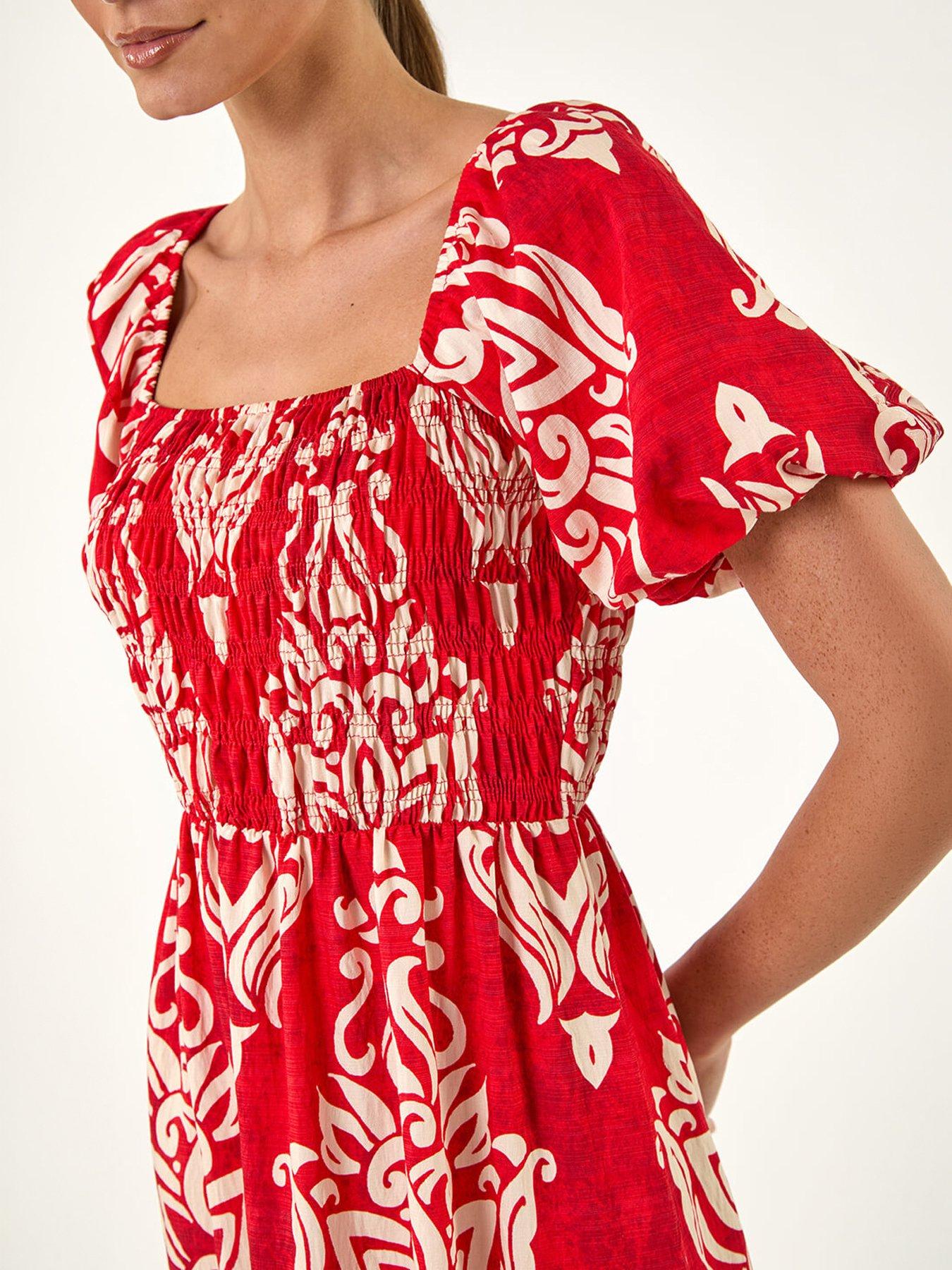 stillFront image of roman-puff-sleeve-midi-dress