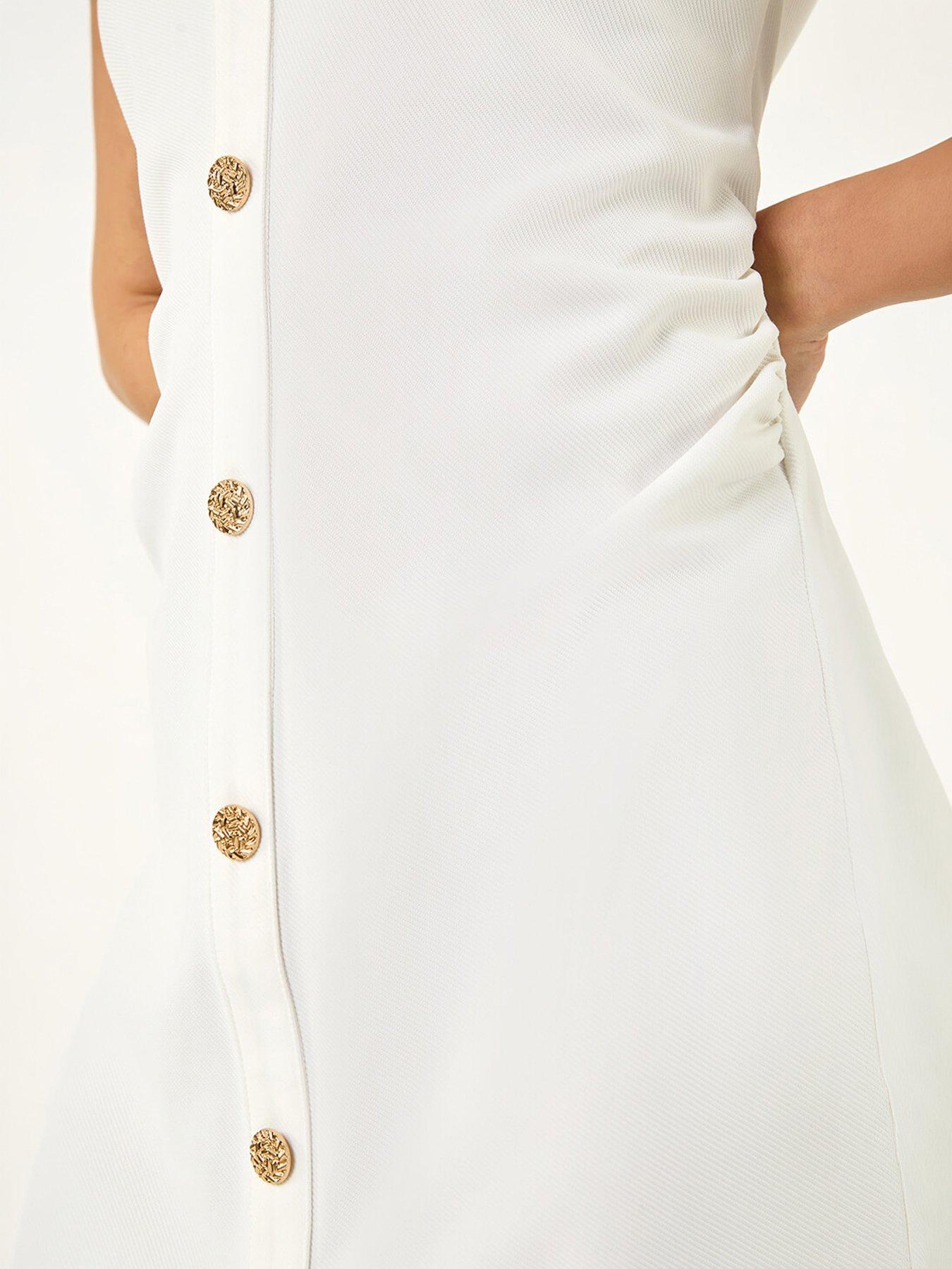 stillFront image of roman-dusk-collared-ribbed-midi-dress