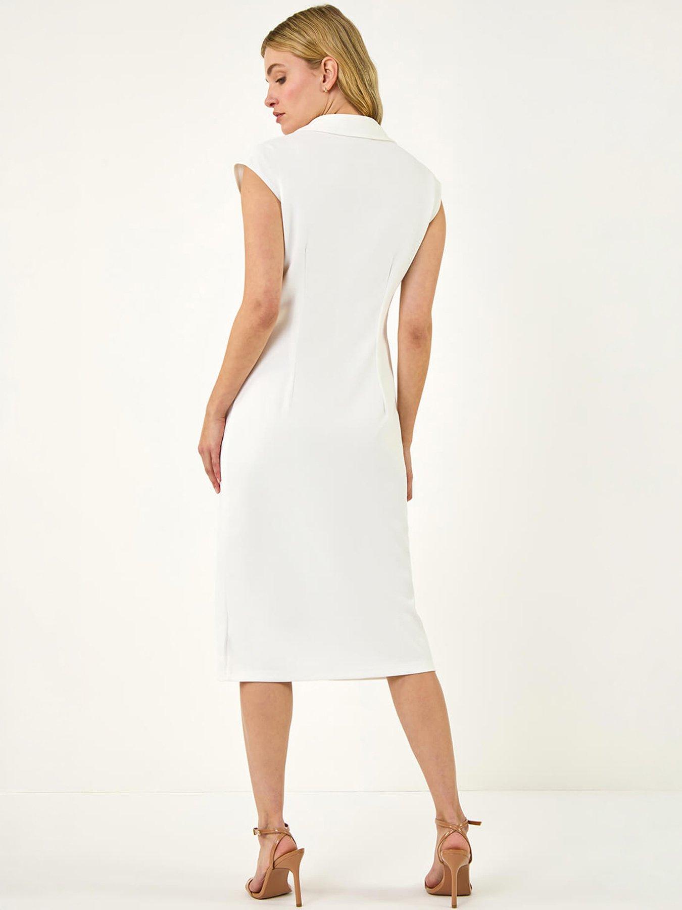  image of roman-dusk-collared-ribbed-midi-dress