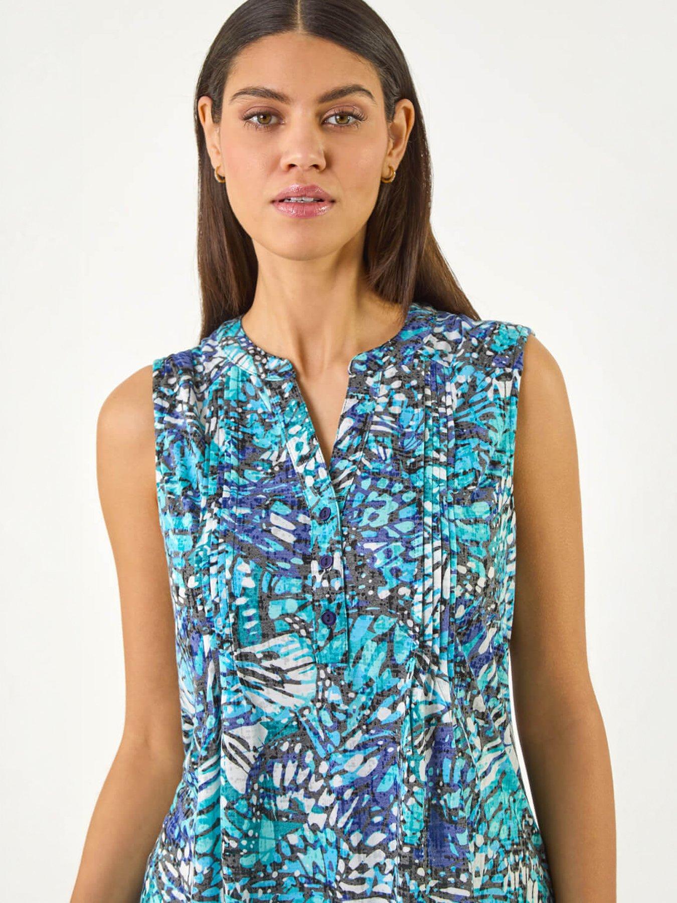 Image 3 of 5 of Roman Abstract Burnout Print Vest Top