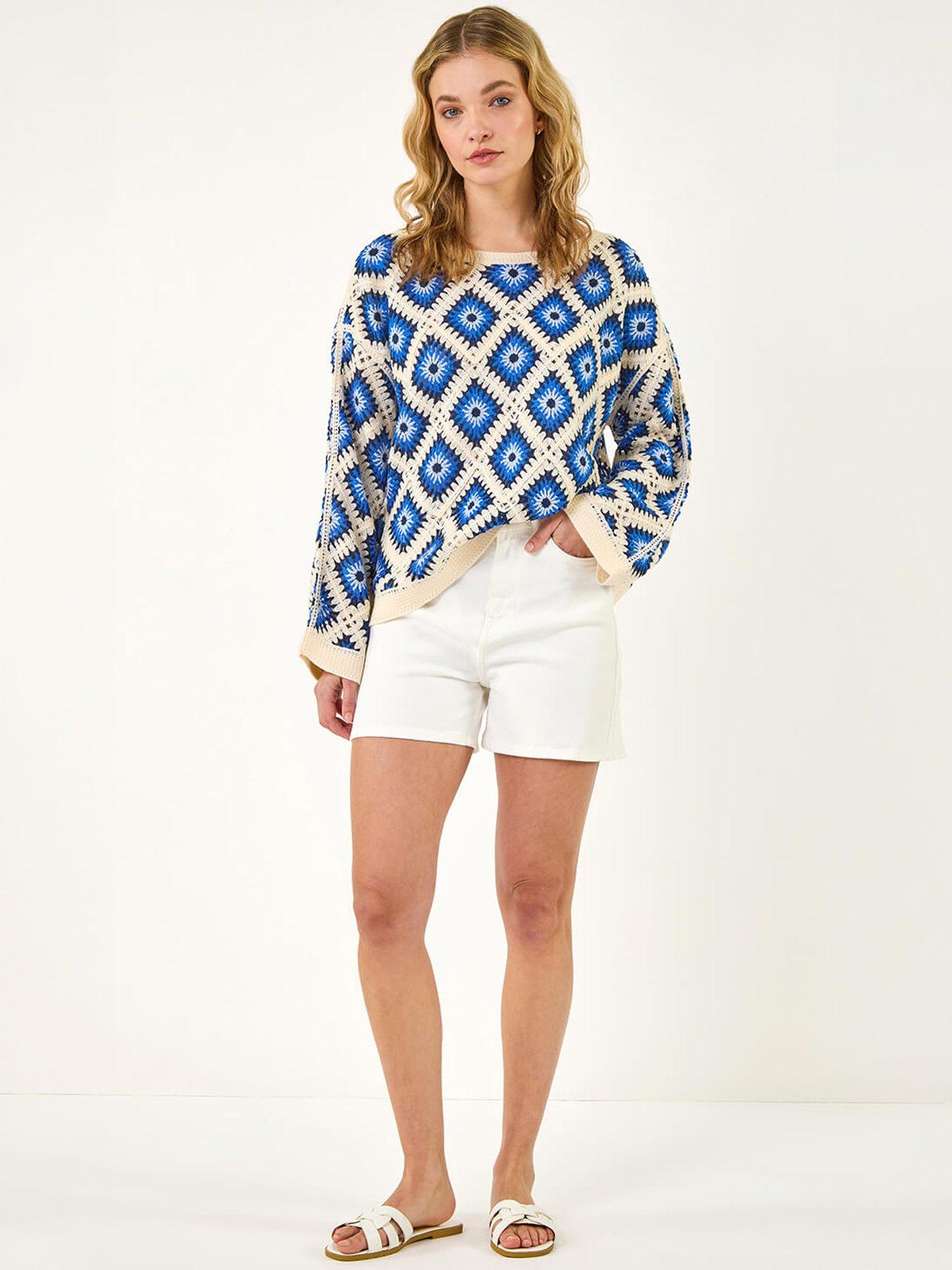 Image 5 of 5 of Roman Dusk Diamond Crochet Knit Top